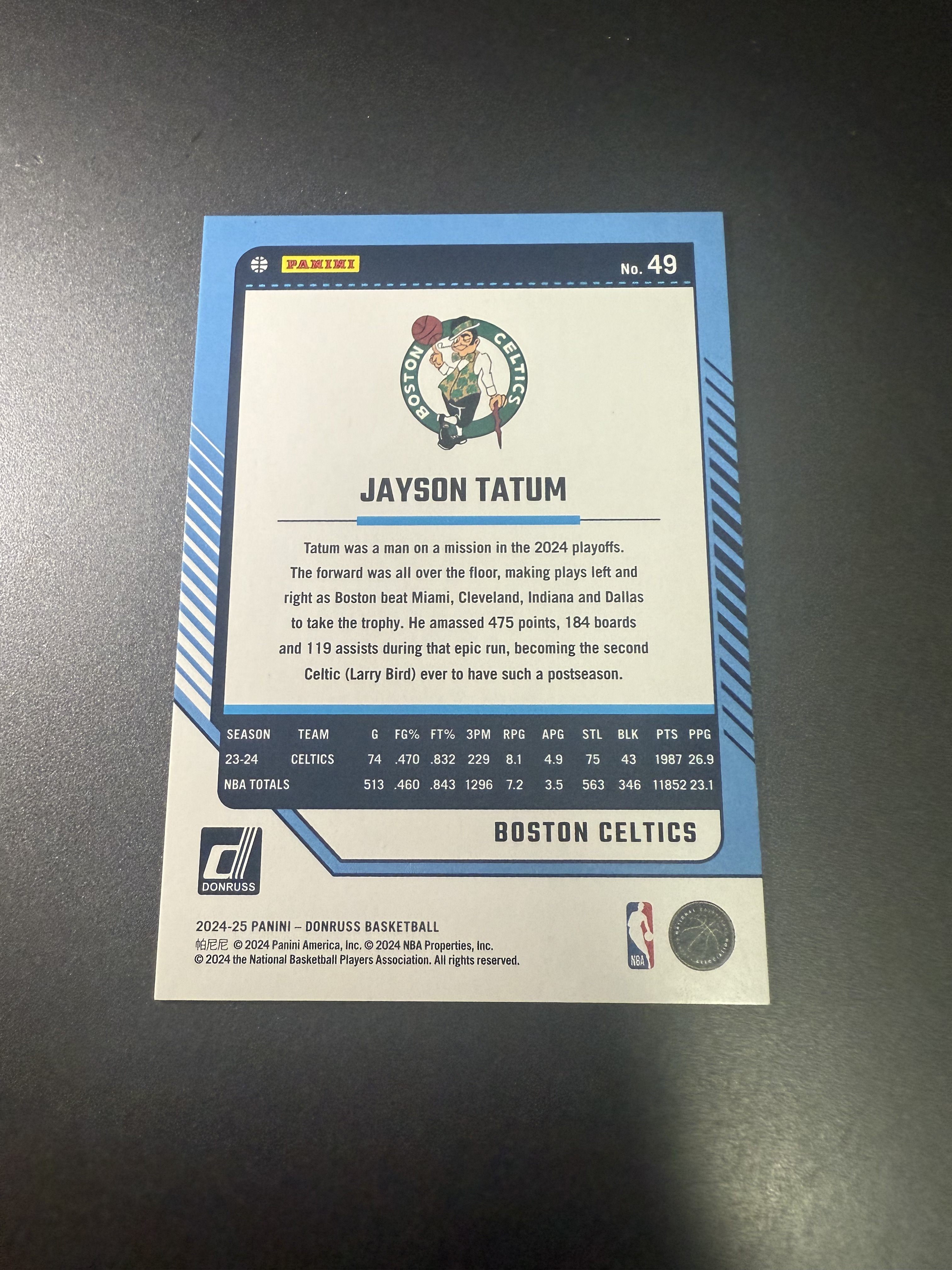 2024-25 Panini Donruss Jayson Tatum 塔图姆 红佛光折 99编 T