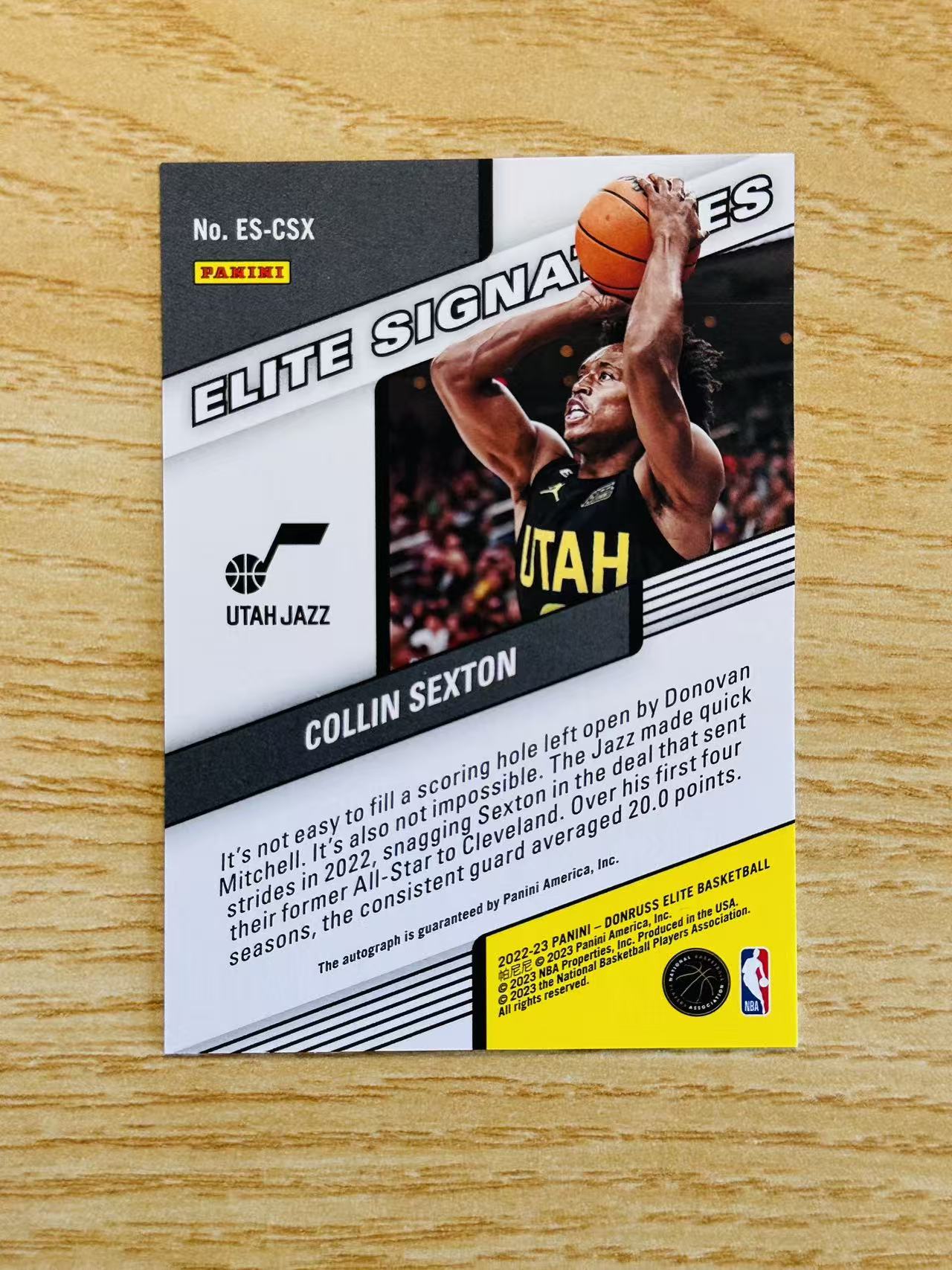 2022-23 Panini Donruss Collin Sexton 嘿嘿代卖 杜蕾斯 精英 科林 塞克斯顿 签字 卡签 性顿 爵士 收藏必备 gjmm
