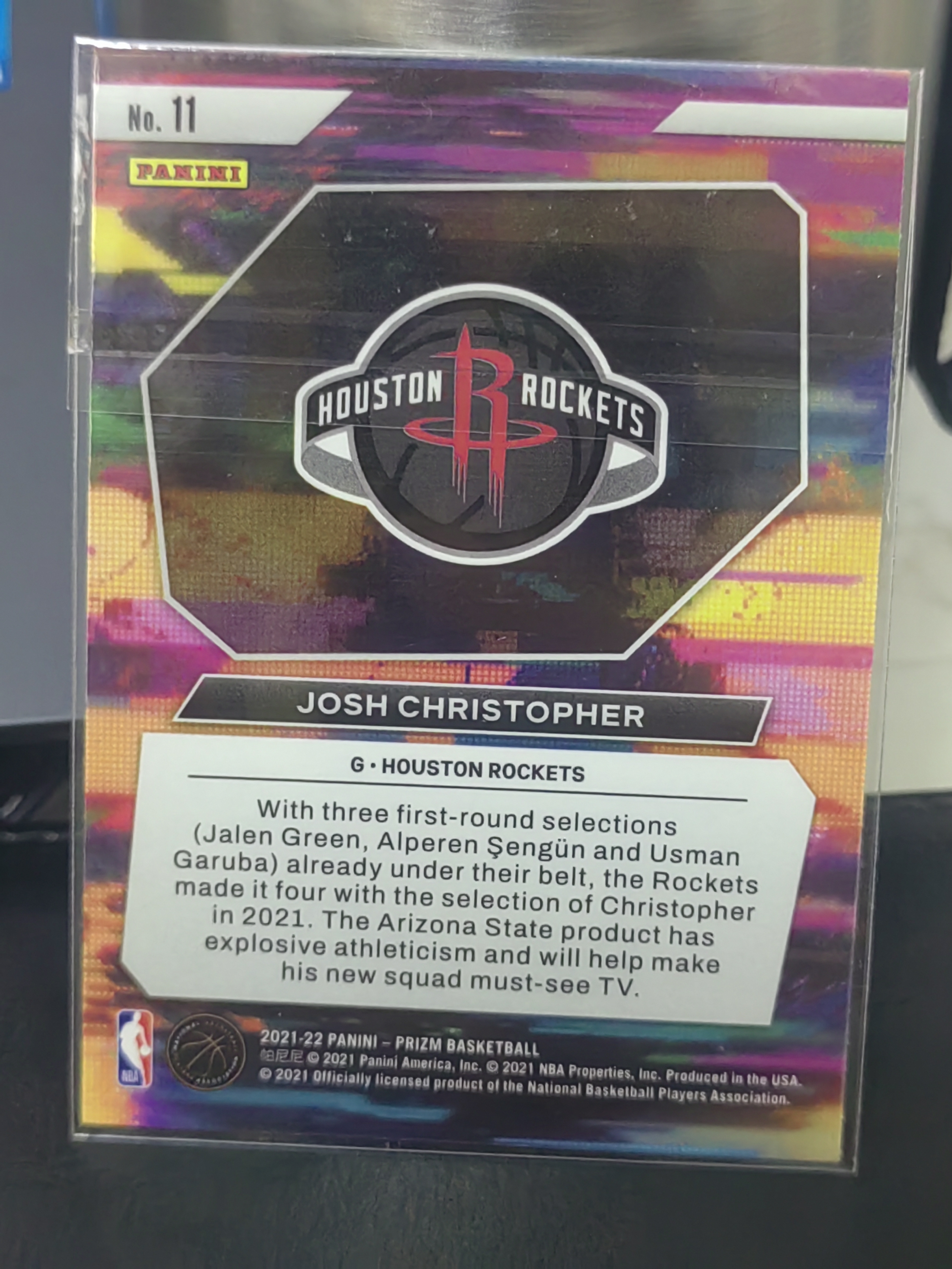 2021-22 Panini Prizm Josh Christopher RC PZ 新秀 约什 克里斯托弗 火箭 特卡 INSTANT IMPACT 即时影响 篮 白边白角 不保卡品 卡品如图