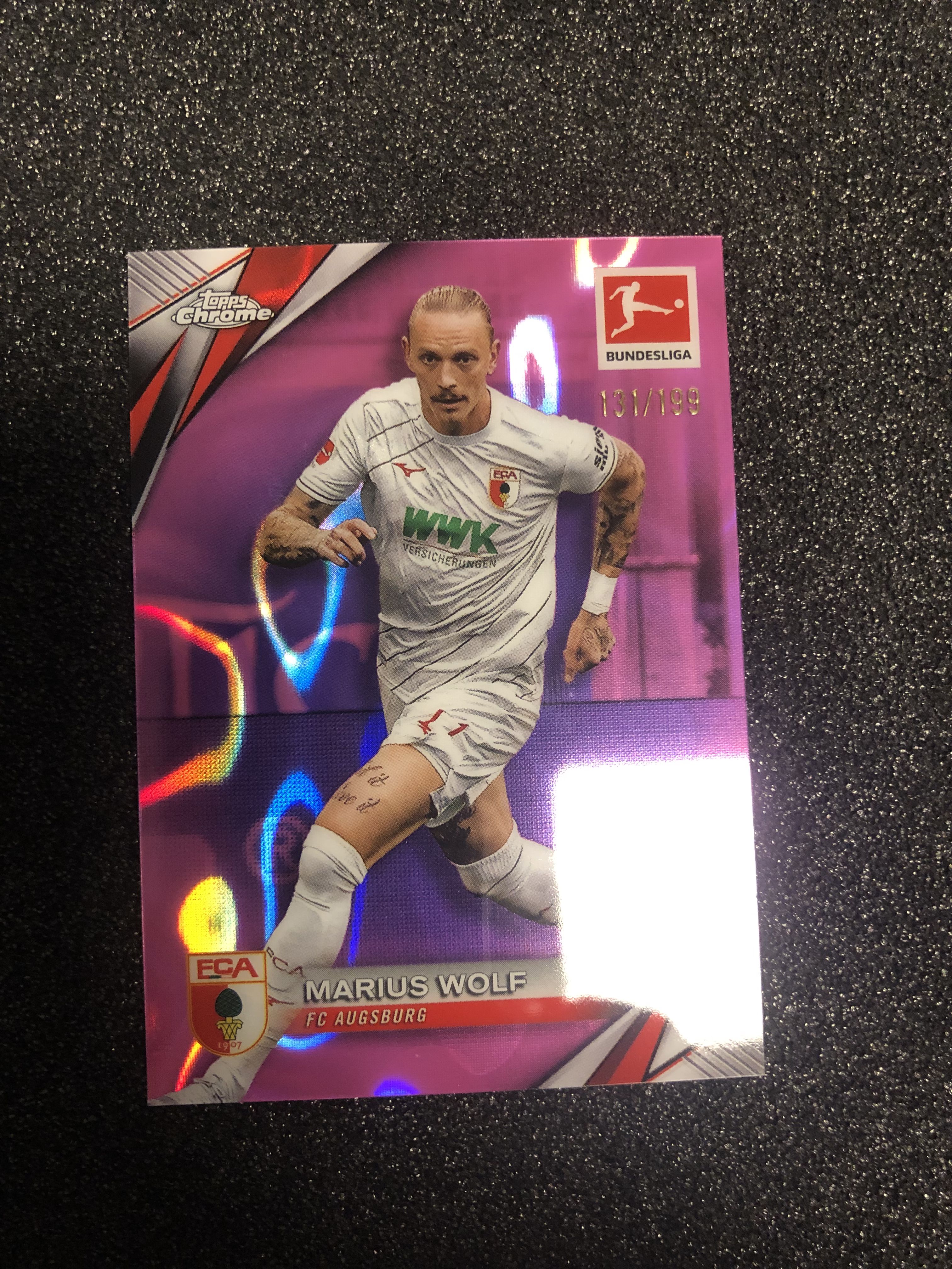 2024-25 Topps Chrome marius wolf 德甲tc 马里乌斯-沃尔夫 德国 奥格斯堡 199编 粉熔岩折 131/199 卡品如图 凑套收藏必备
