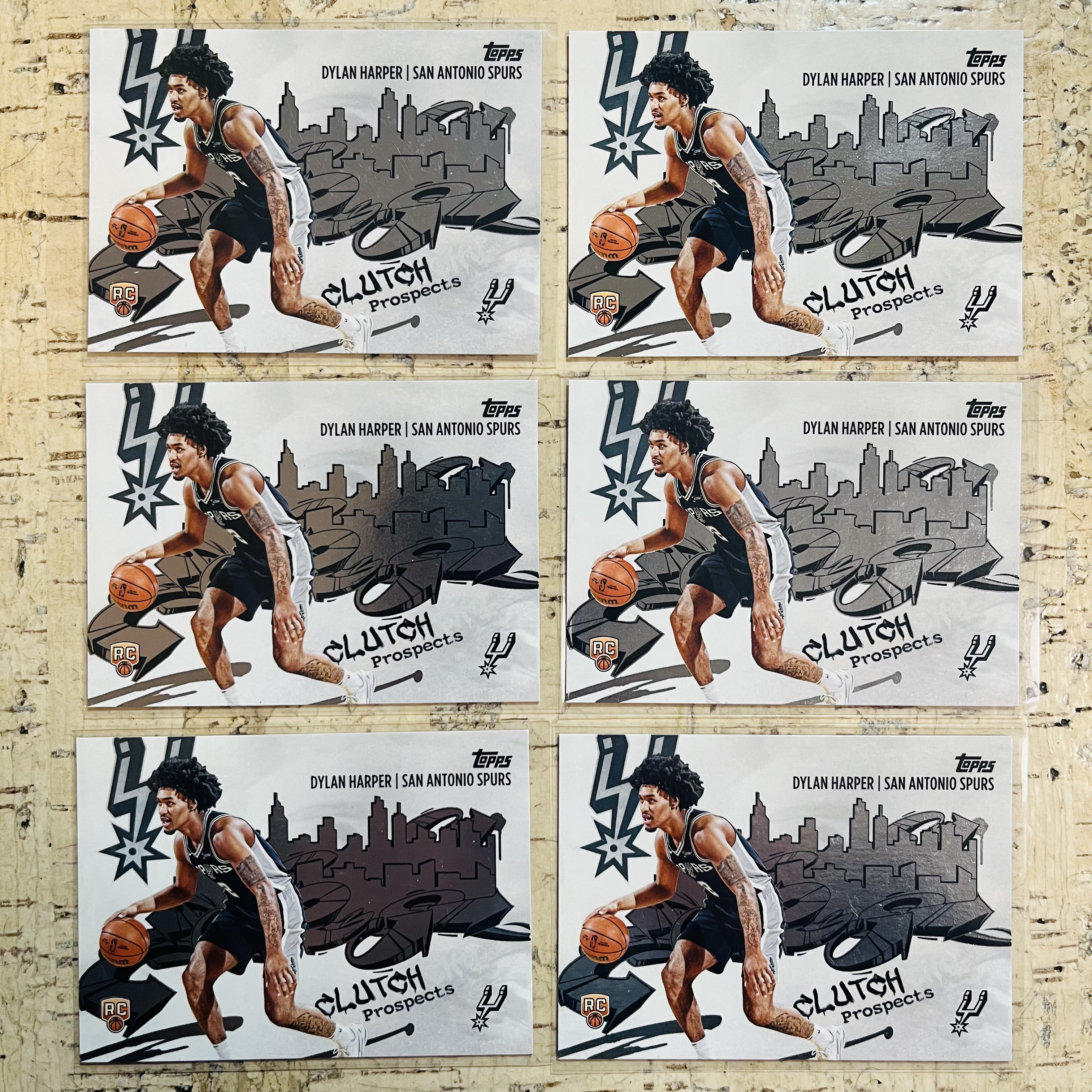 2025-26 Topps Flagship Dylan Harper RC 新秀 马刺 迪伦 哈珀 特卡 6张打包 clutch city 此标有膜无夹【小卡迷拍卖 可累积半年】