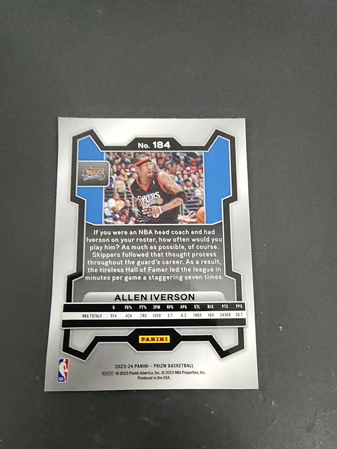 【可合并,不累计】2023-24 Panini Prizm Allen Iverson 阿伦 艾弗森 答案 AI 76人 PZ 划痕 边角微瑕 #184