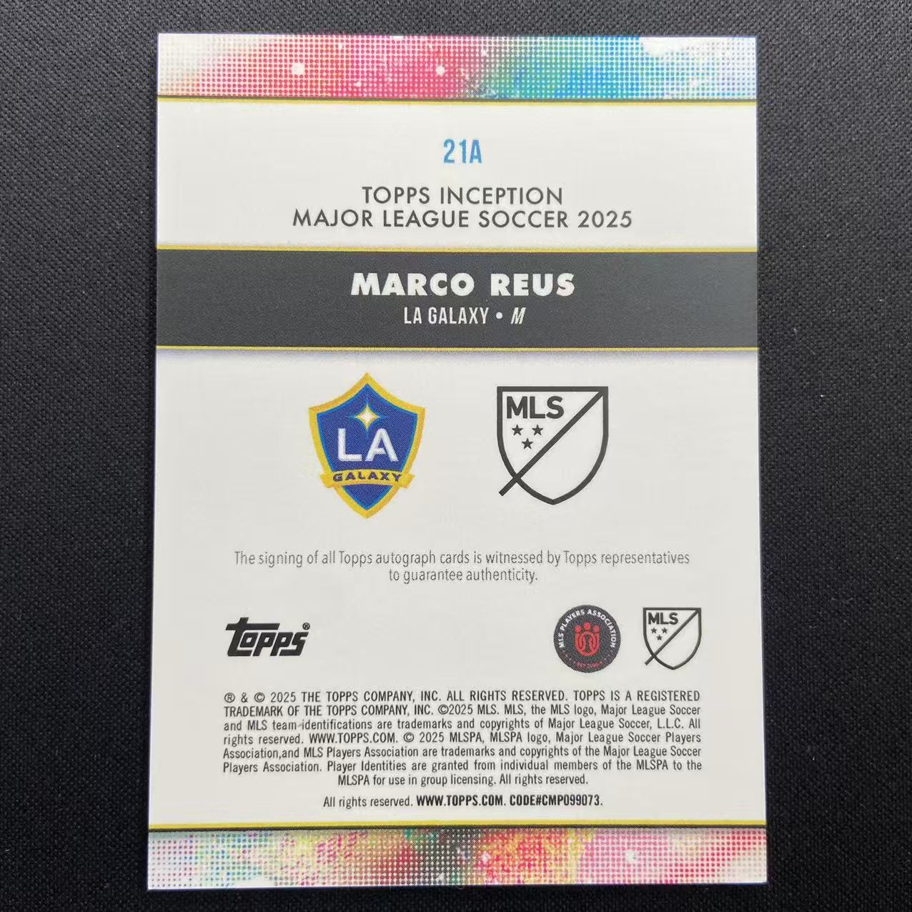 Mls Inception 2025 Topps Inception MLS 盗梦空间 美职联 Marco Reus 罗伊斯 签字 红平行 洛杉矶银河 多特蒙德 德国 9 ...