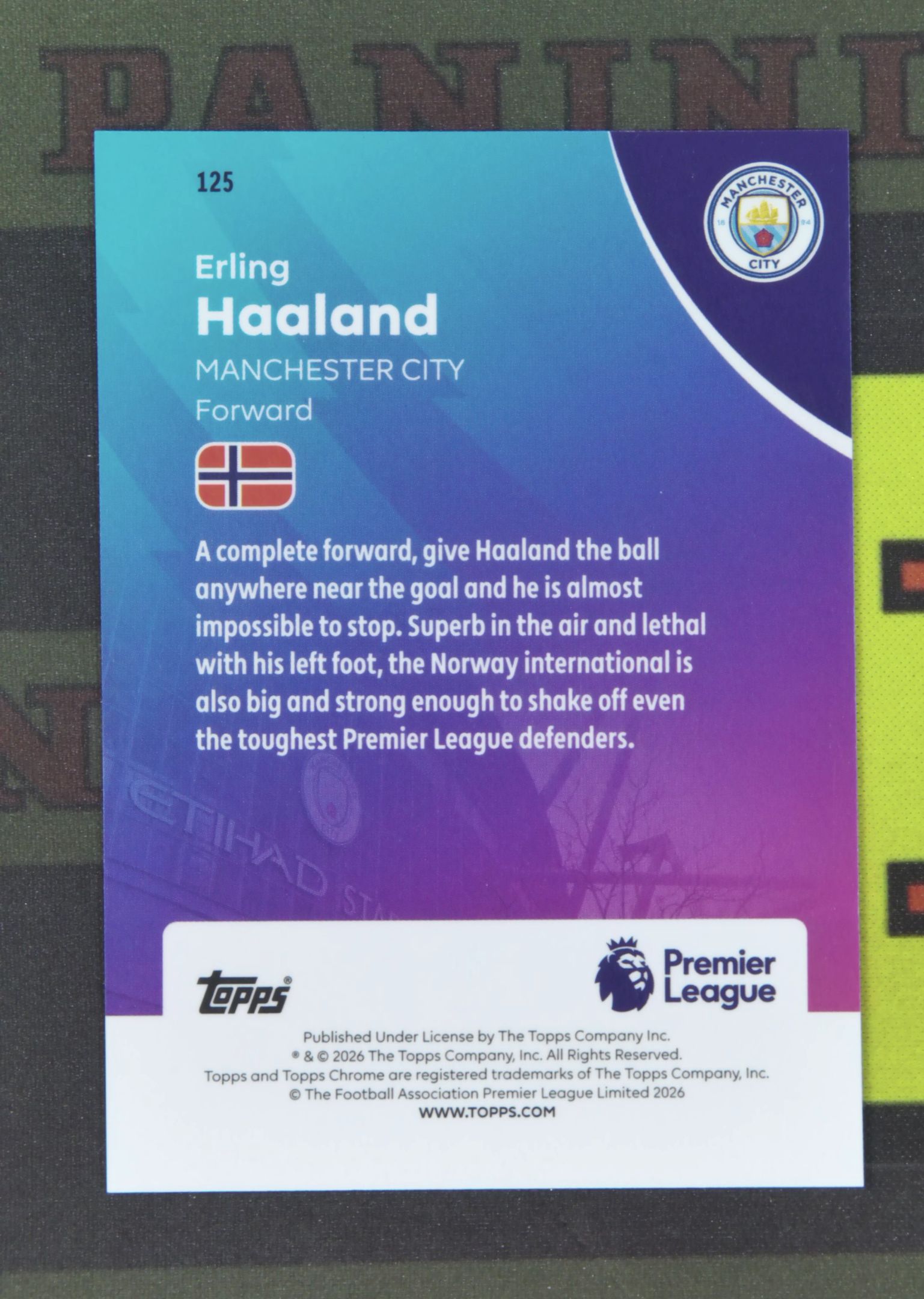 2025-26 Topps Chrome Erling Haaland Nirvana Project 埃尔林 哈兰德 曼城 正base 金靴回购 英超 TC 卡品如图 xu001