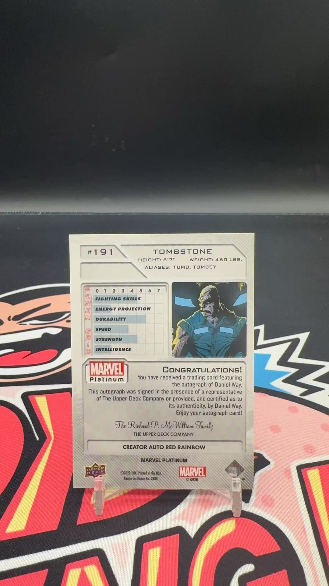 【玩具坑】2024 Upper Deck Marvel Platinum漫威 白金系列 铂金盒 红折签字 艺术家签字 墓石