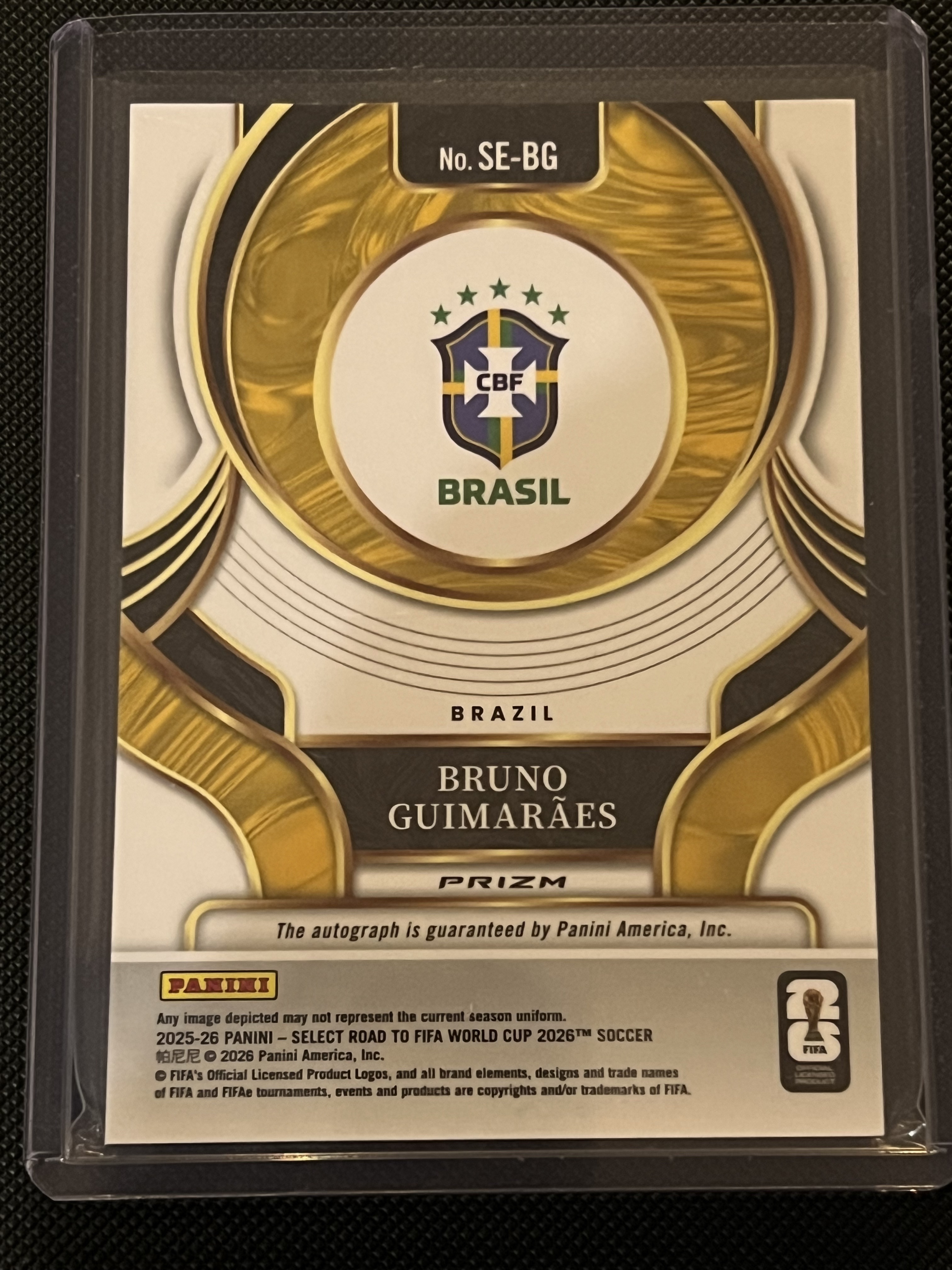 2025-26 Panini Select Bruno Guimaraes #SE-BG 巴西 阿森纳 布鲁诺·吉马良斯 银折 签字卡!!折射签字!!凑套必备!!