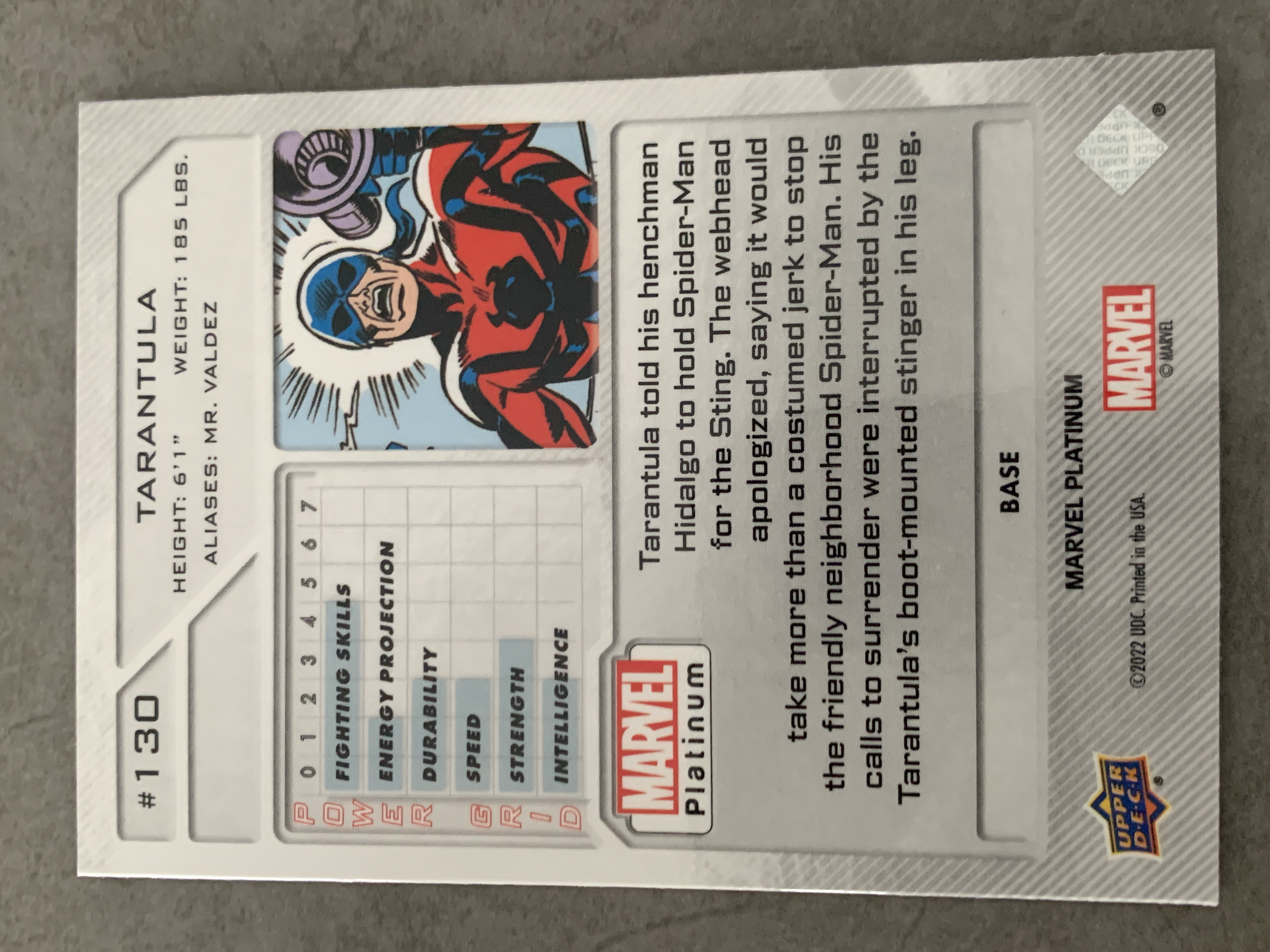 (A9) 2022 UPPER DECK 漫威 BASE 狼蛛 实卡好看 收藏凑套必备 卡品如图 !!!