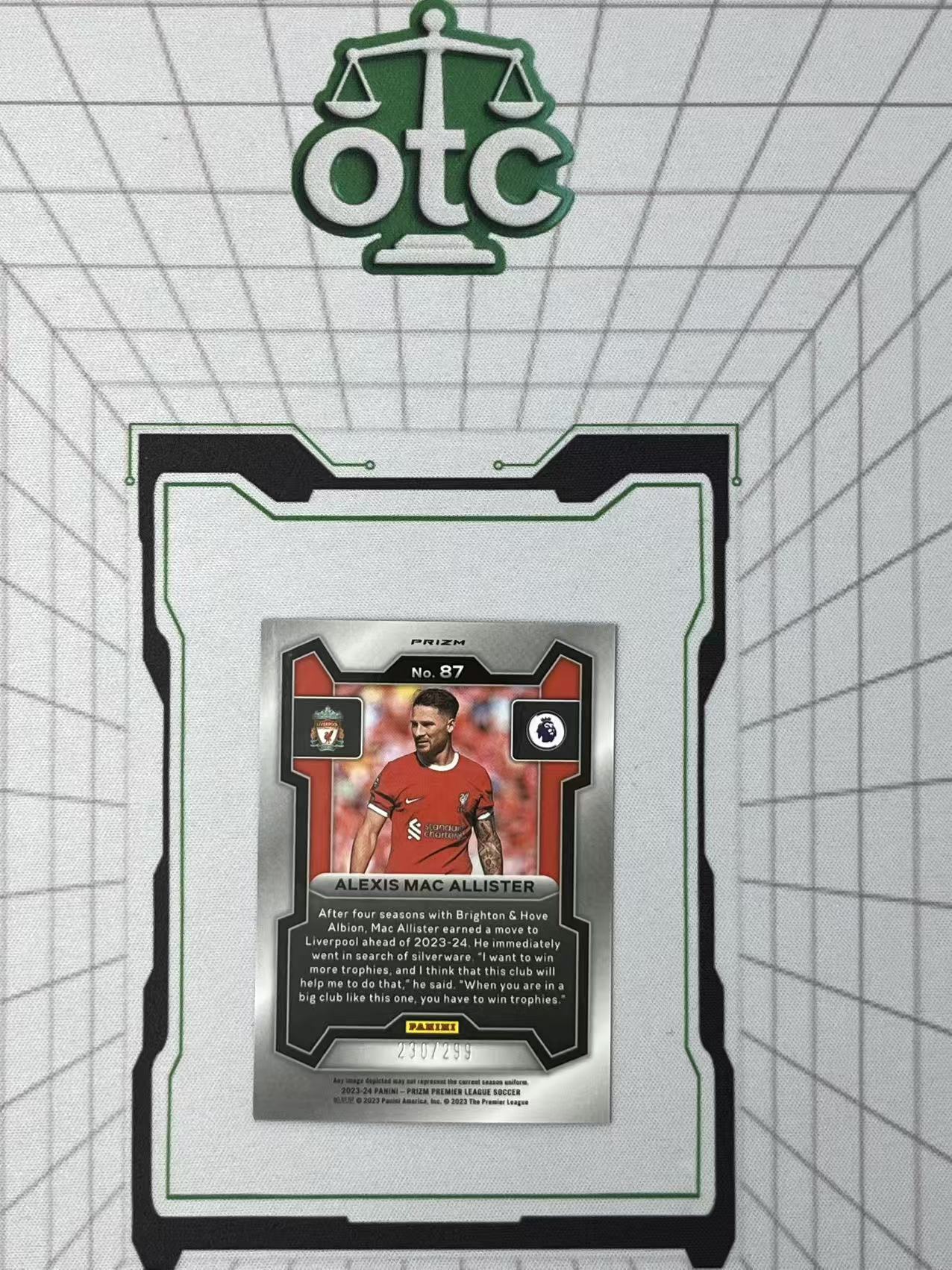 2024-25 Panini Prizm Alexis Mac Allister 【盎司收藏】麦卡利斯特 正蓝折 299编 利物浦 阿根廷 布莱顿 英超 #2 JJ27