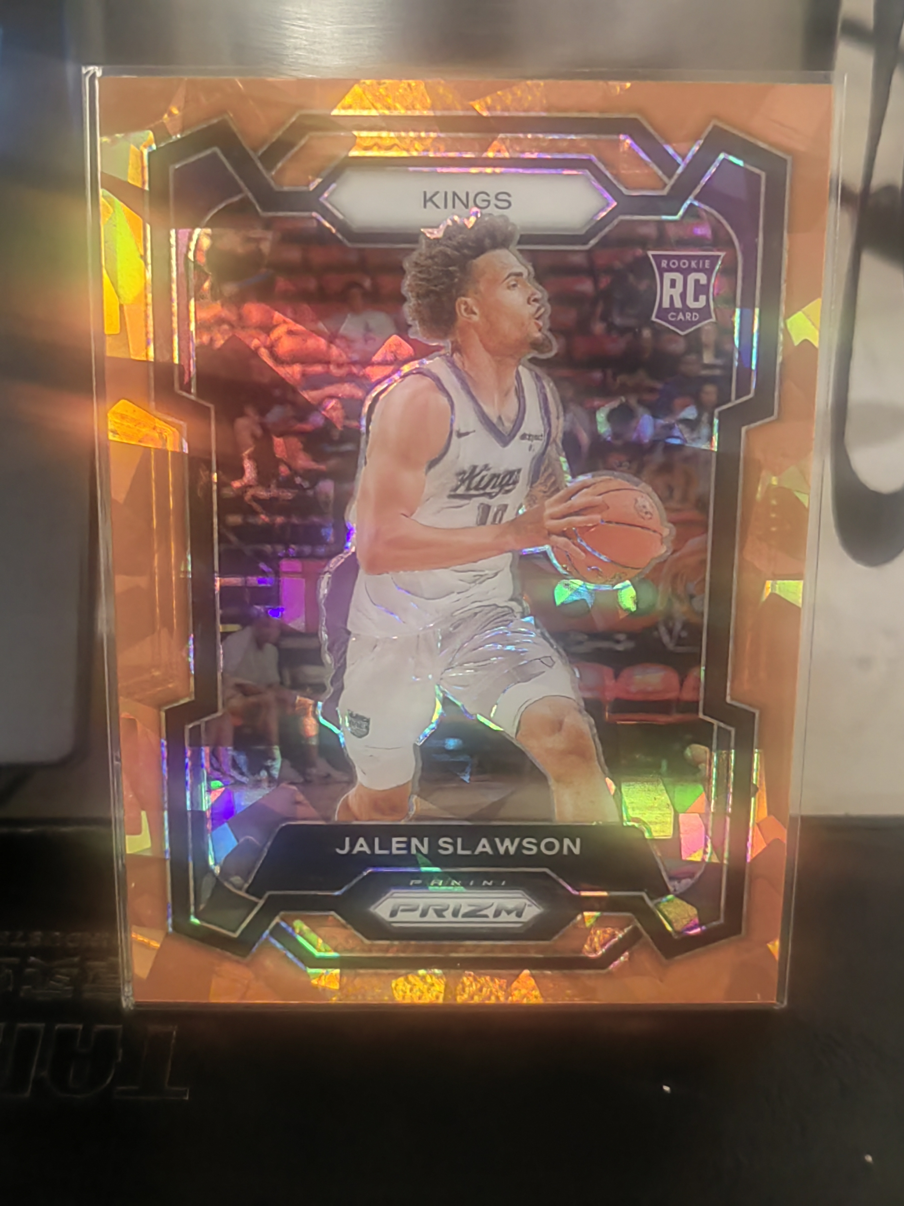 2023-24 Panini Prizm Jalen Slawson PZ 橙碎冰 新秀 杰伦 斯劳森 国王 篮 白边白角 不保卡品 卡品如图