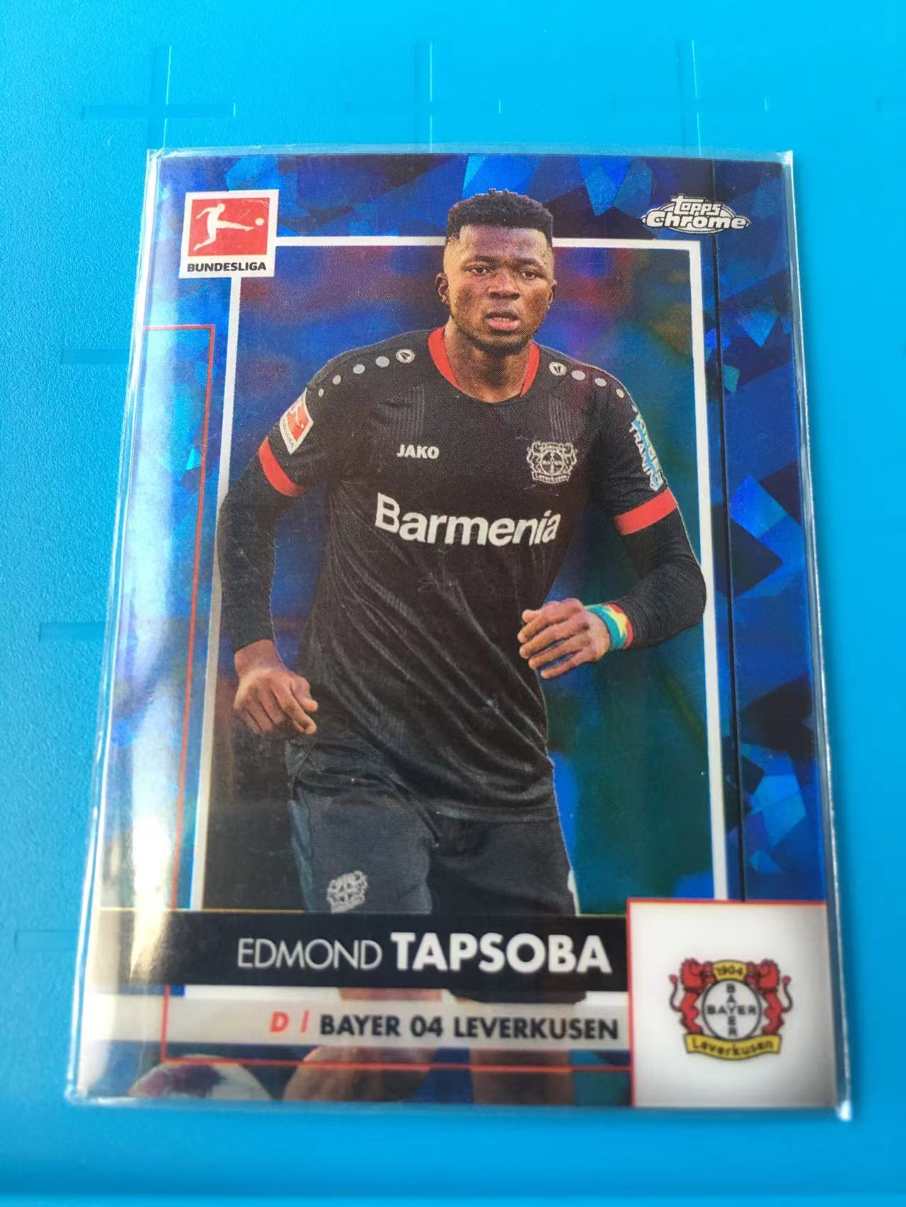 2021 Topps Chrome edmond tapsoba 埃德蒙德·塔普索巴 法兰克福  蓝碎冰折 蓝宝石 德甲 卡品如图 X003H