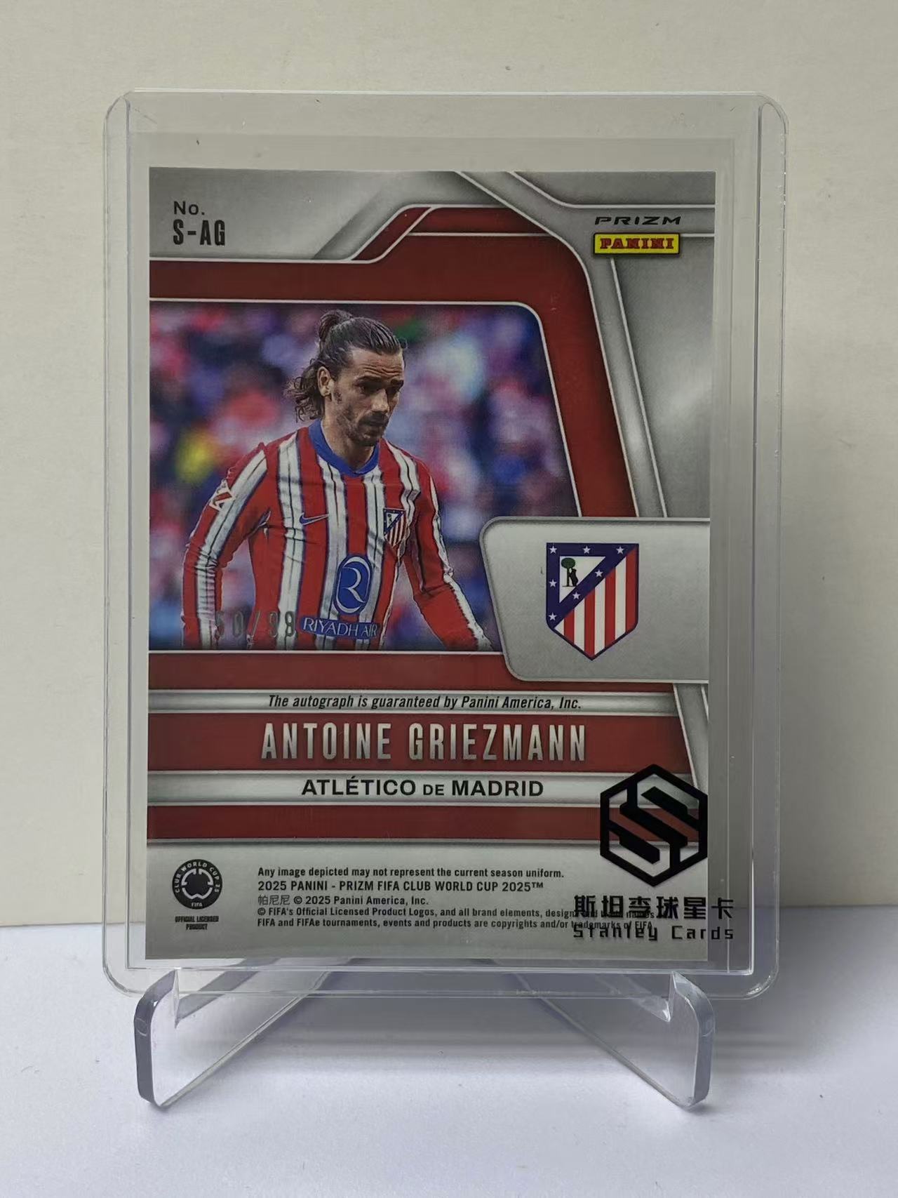 2025 Panini Prizm Antoine Griezmann 世俱杯PZ 格列兹曼 马竞 马德里竞技 银折 50/99编 签字 墨迹如图 收藏必备 卡品如图 9527