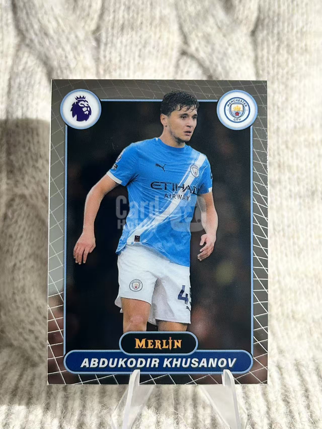 2023-24 Topps Merlin chrome Abdukodir Khusanov 阿卜杜科迪尔・胡萨诺夫,曼城年轻后卫,身体素质出众,潜力新星,未来值得期待,凑套必备