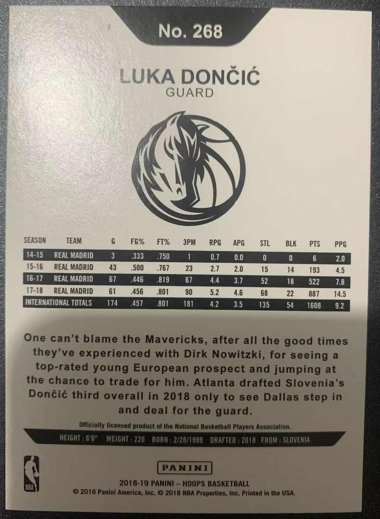 【瞳瞳代卖】18-19 Panini Hoops 卢卡 东契奇 Luka doncic RC 新秀卡 正新秀 Base