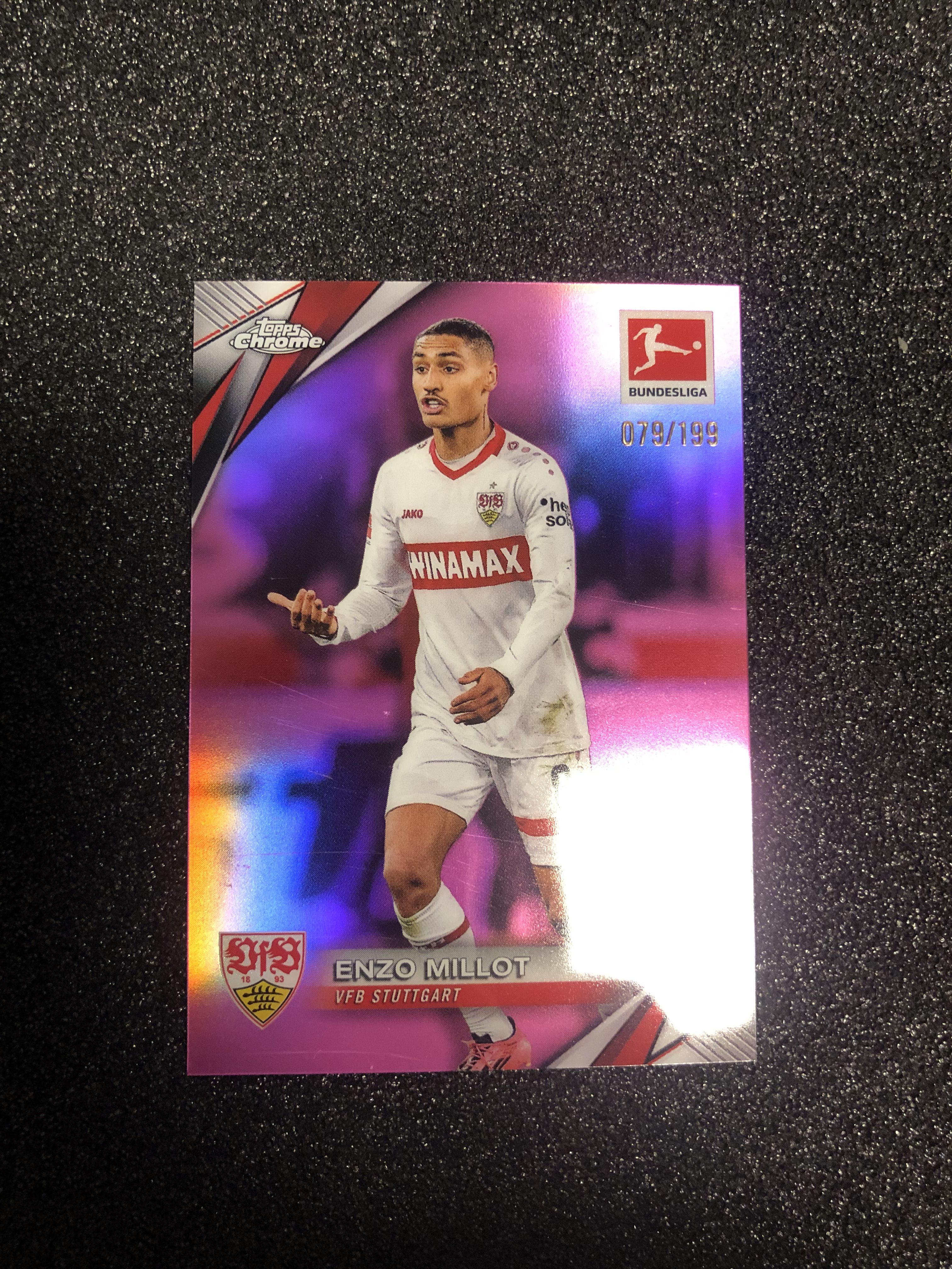 2024-25 Topps Chrome Enzo Millot 德甲tc 米约 法国 斯图加特 吉达国民 199编 粉折 079/199 卡品如图 凑套收藏必备