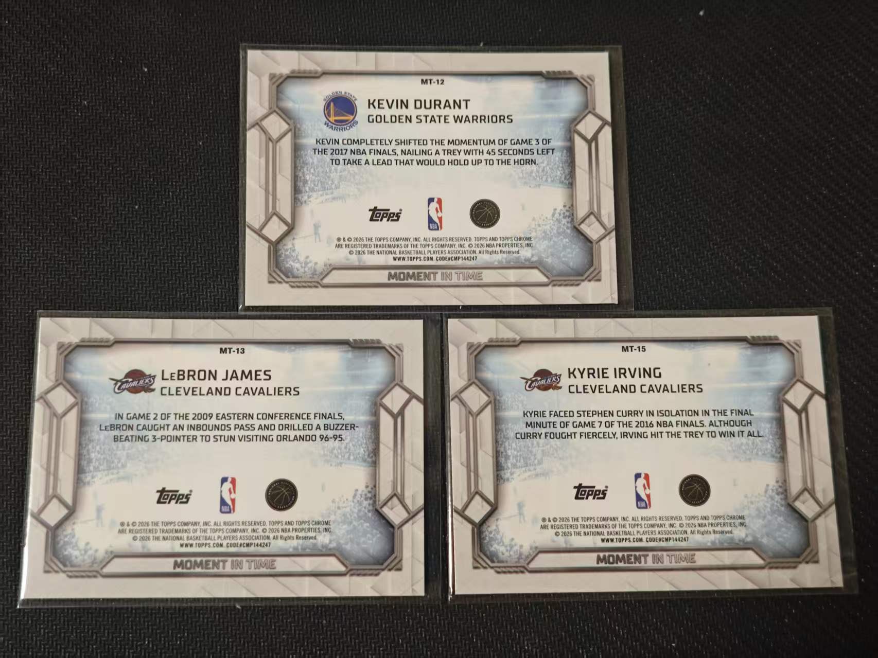 2025-26 Topps Chrome Kevin Durant 【有品代卖】TC Update 凯文・杜兰特,勒布朗・詹姆斯,凯里・欧文 时刻特卡 3张打包 收藏必备 卡品如图/刘