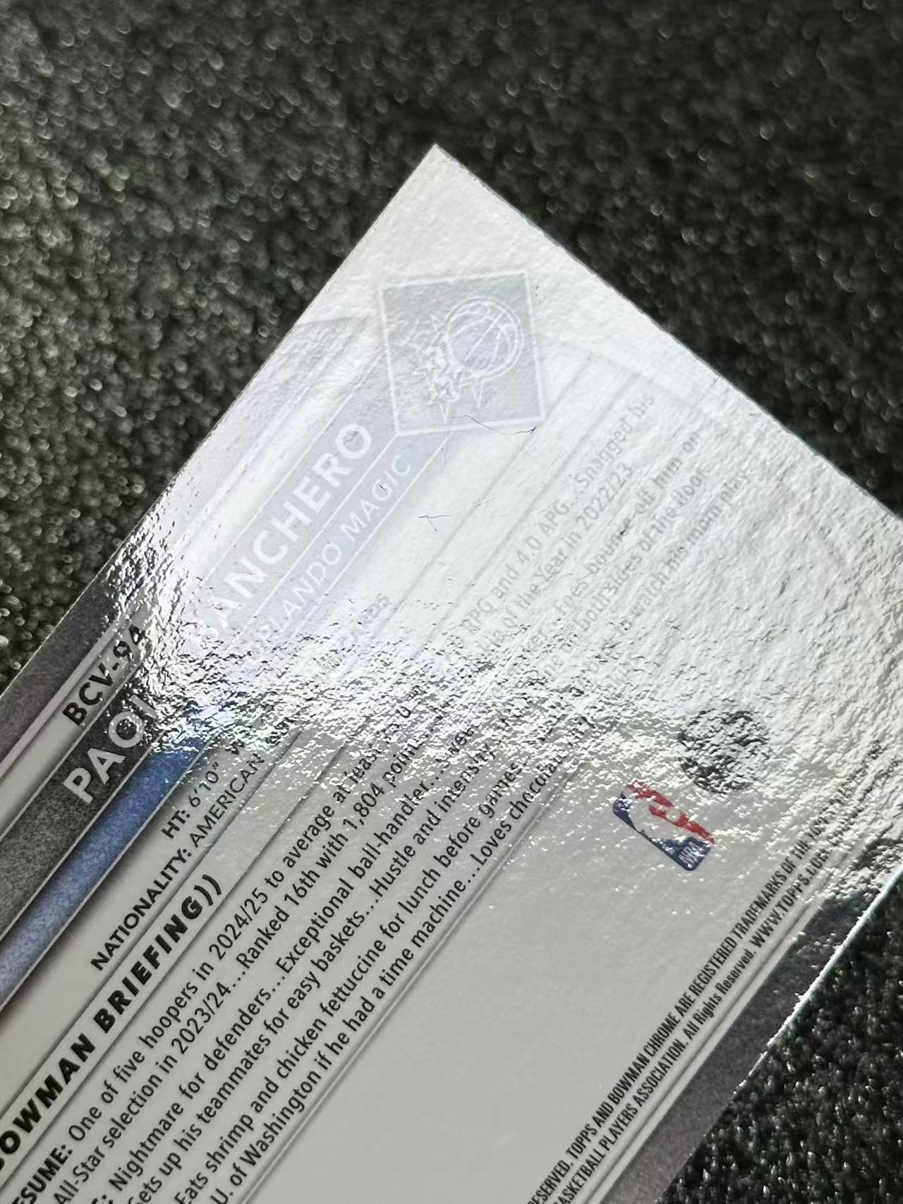 Basketball 2026 Topps bowman 保罗 班凯罗 Paolo Banchero 班切罗 150编 折射 NBA 美职篮 卡品如图 瑕疵如图 非常好看 值得收藏 B1G610