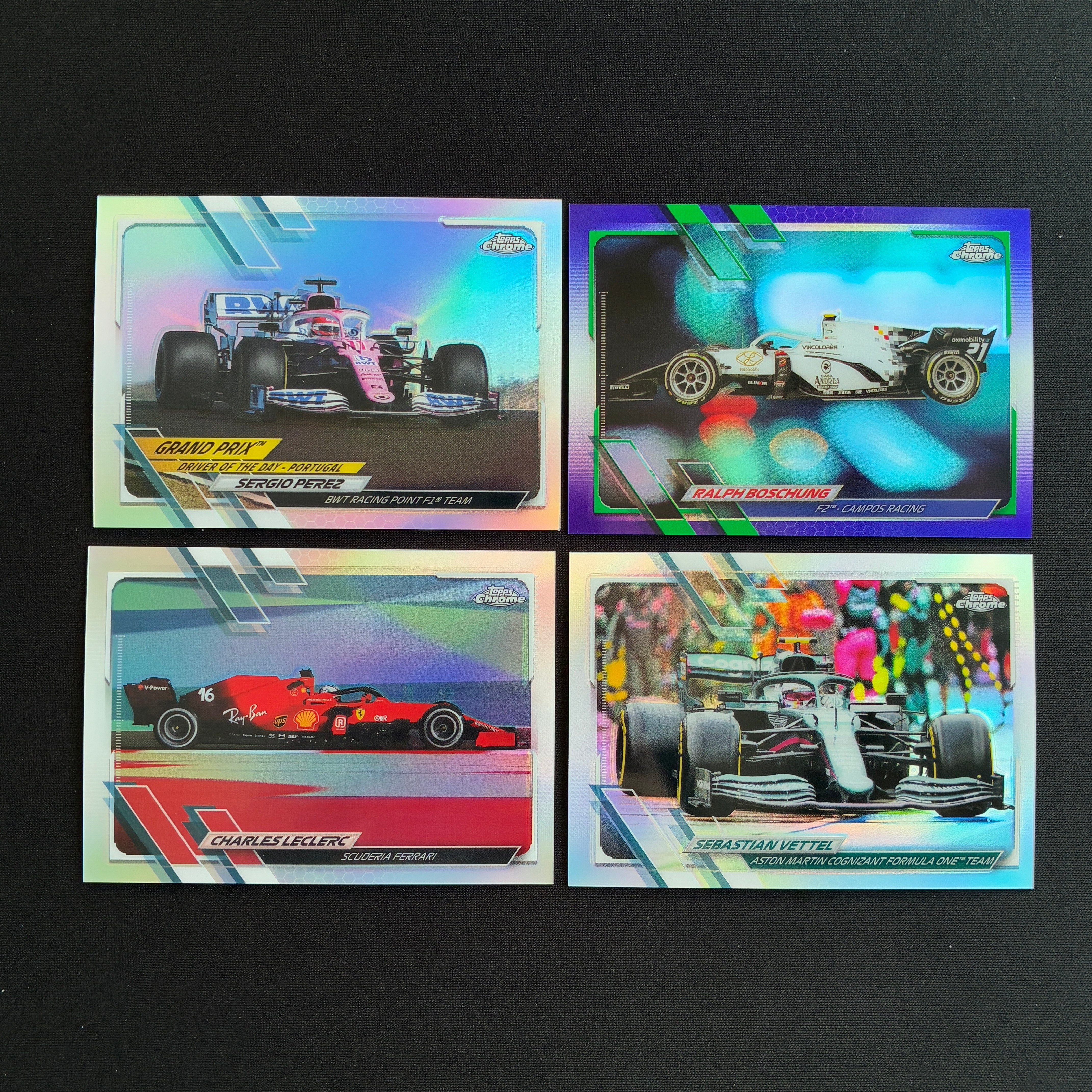 【杰基拍卖】2021 Topps Chrome Charles Leclerc F1 勒克莱尔 佩雷斯 维特尔 博尚 银折 紫折 不保完美卡品(cris)
