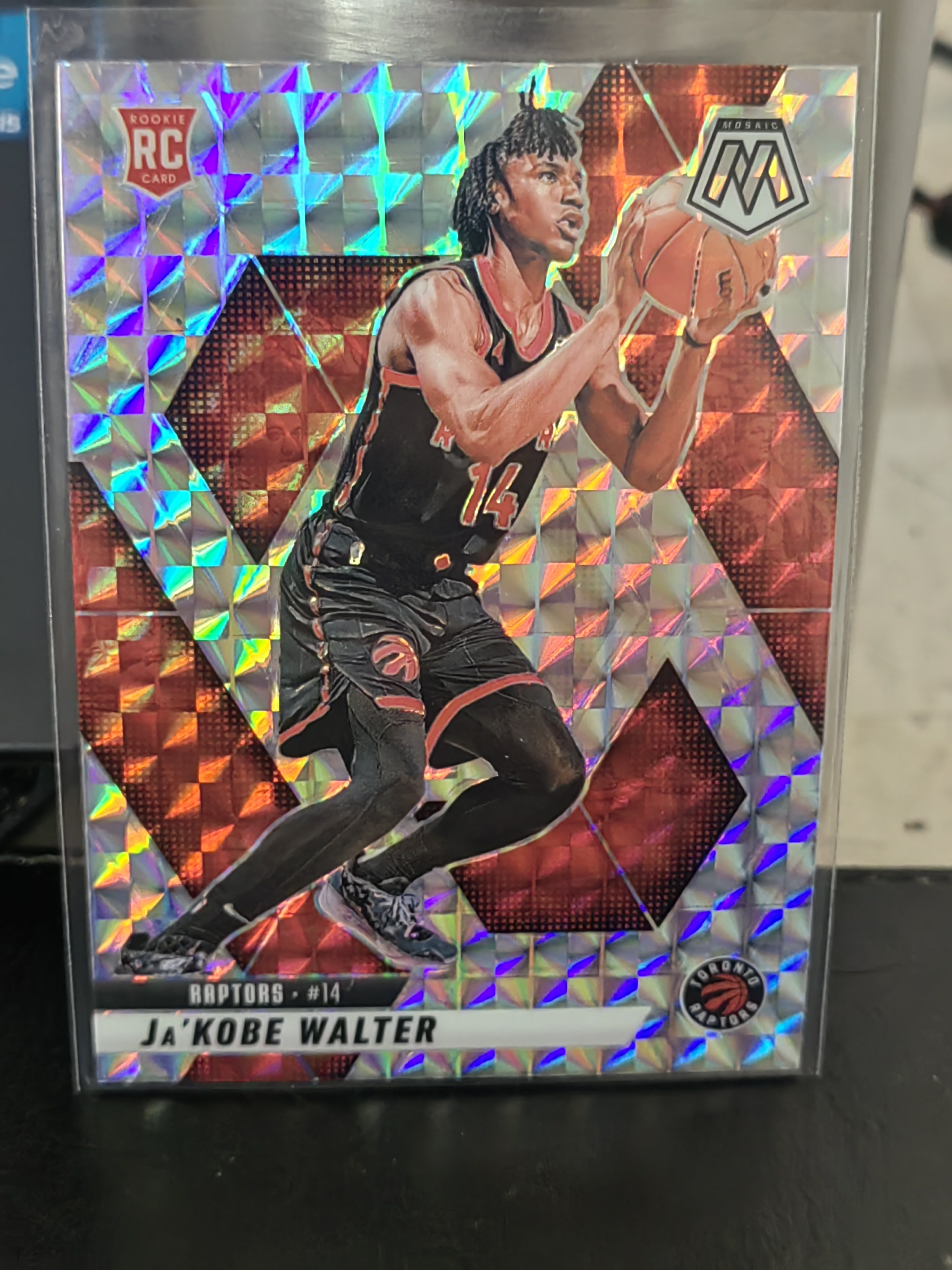 2024-25 Panini Mosaic Ja'Kobe Walter RC 马赛克 贾科比 沃尔特 猛龙 新秀 银折 银格子折 篮 白边白角 不保卡品 卡品如图