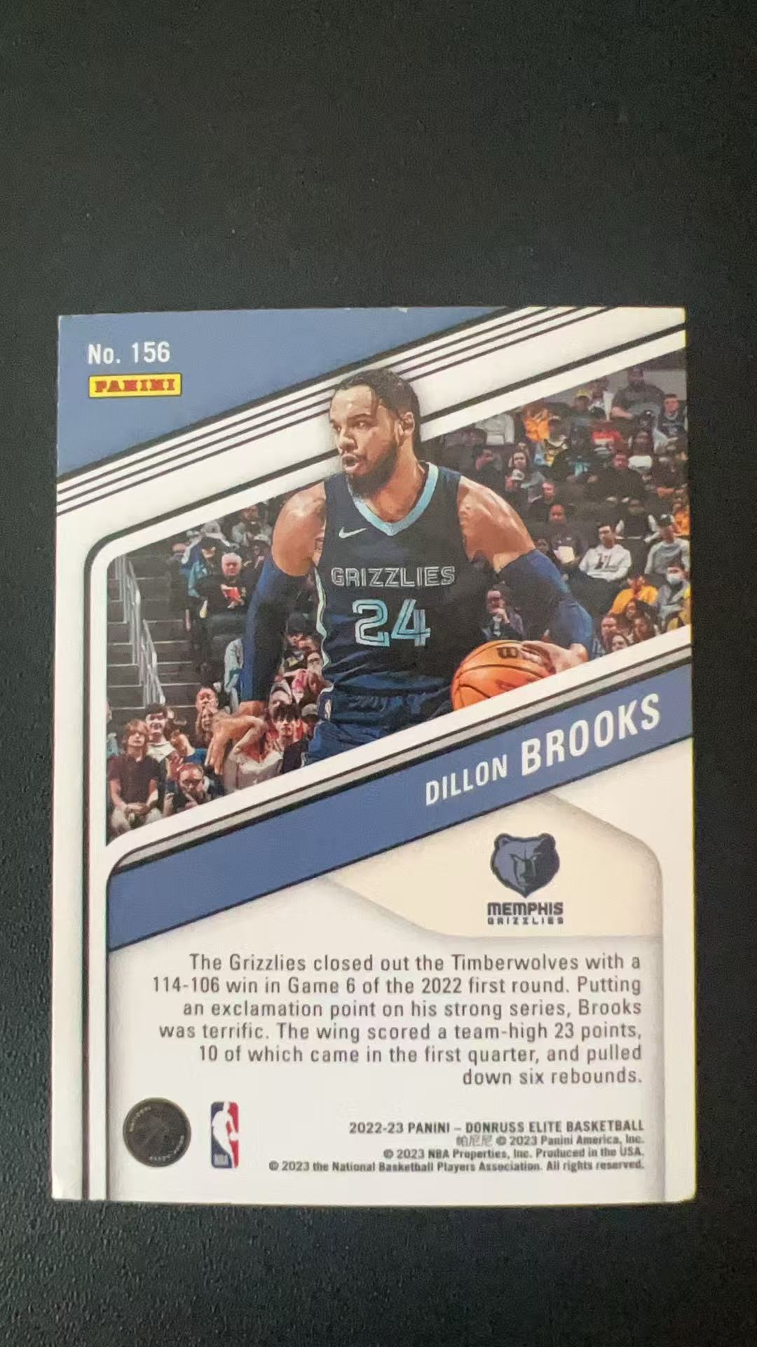 2022-23 Panini Donruss Elite Dillon Brooks #156 B43