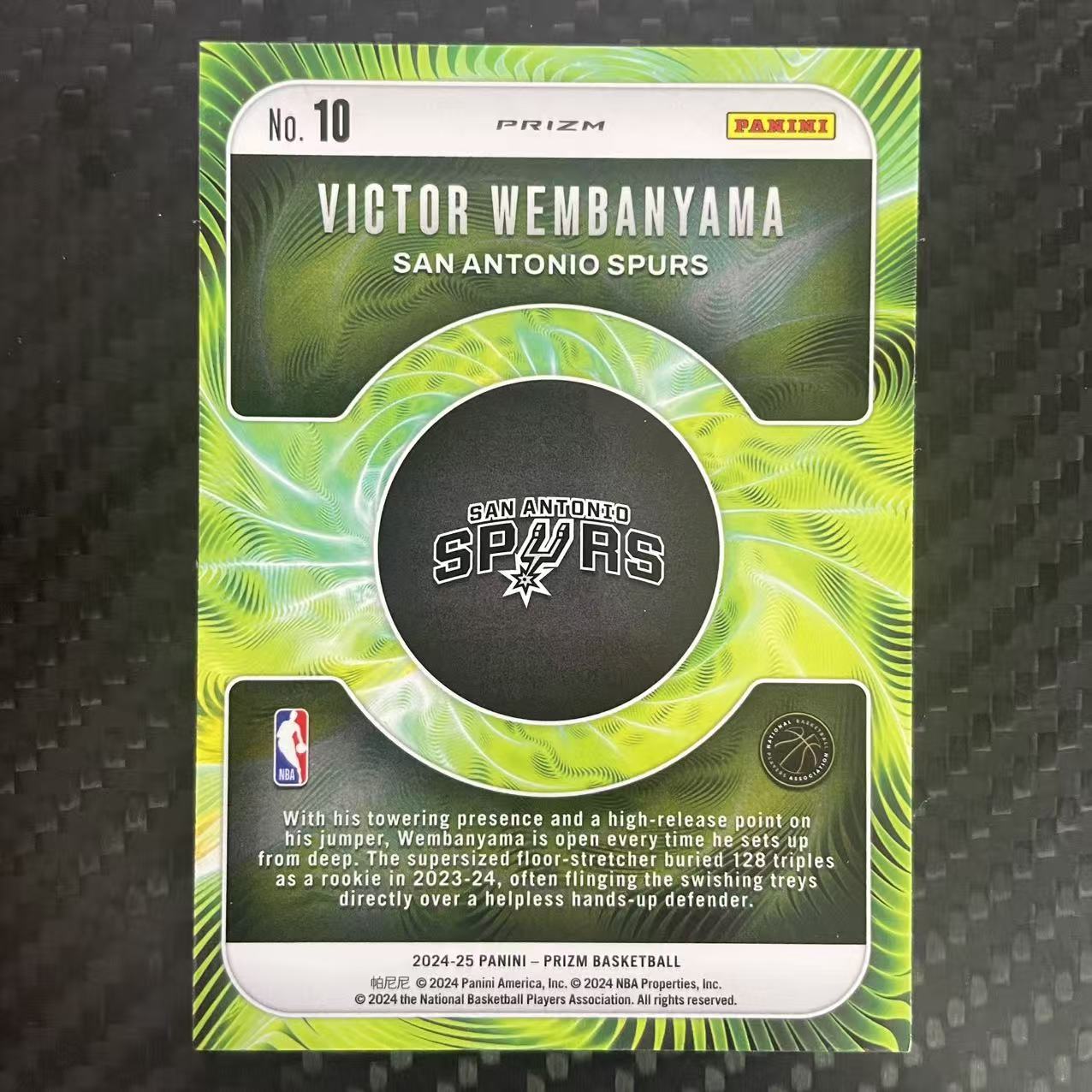 2024-25 Panini Prizm Victor Wembanyama 【杰克森拍卖】维克托 文班亚马 马刺 Fractal特卡 银折
