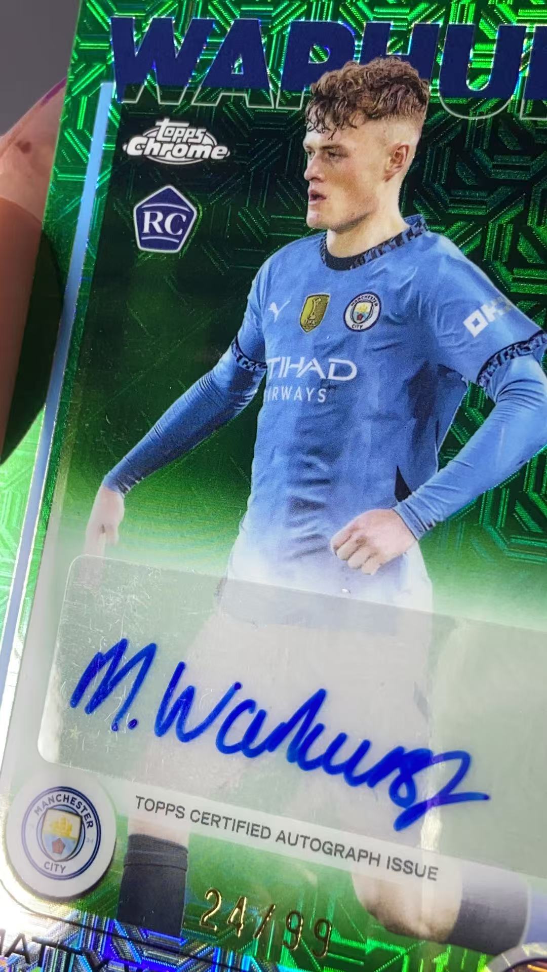 2025 Topps Chrome MATTY WARHURST 樱桃小白 欧战 签字 99编 马蒂 沃赫斯特 绿折 绿mojo折 绿迷宫折 曼城 樱花日版tc 卡品不保 默认微瑕 收藏必备【许克】