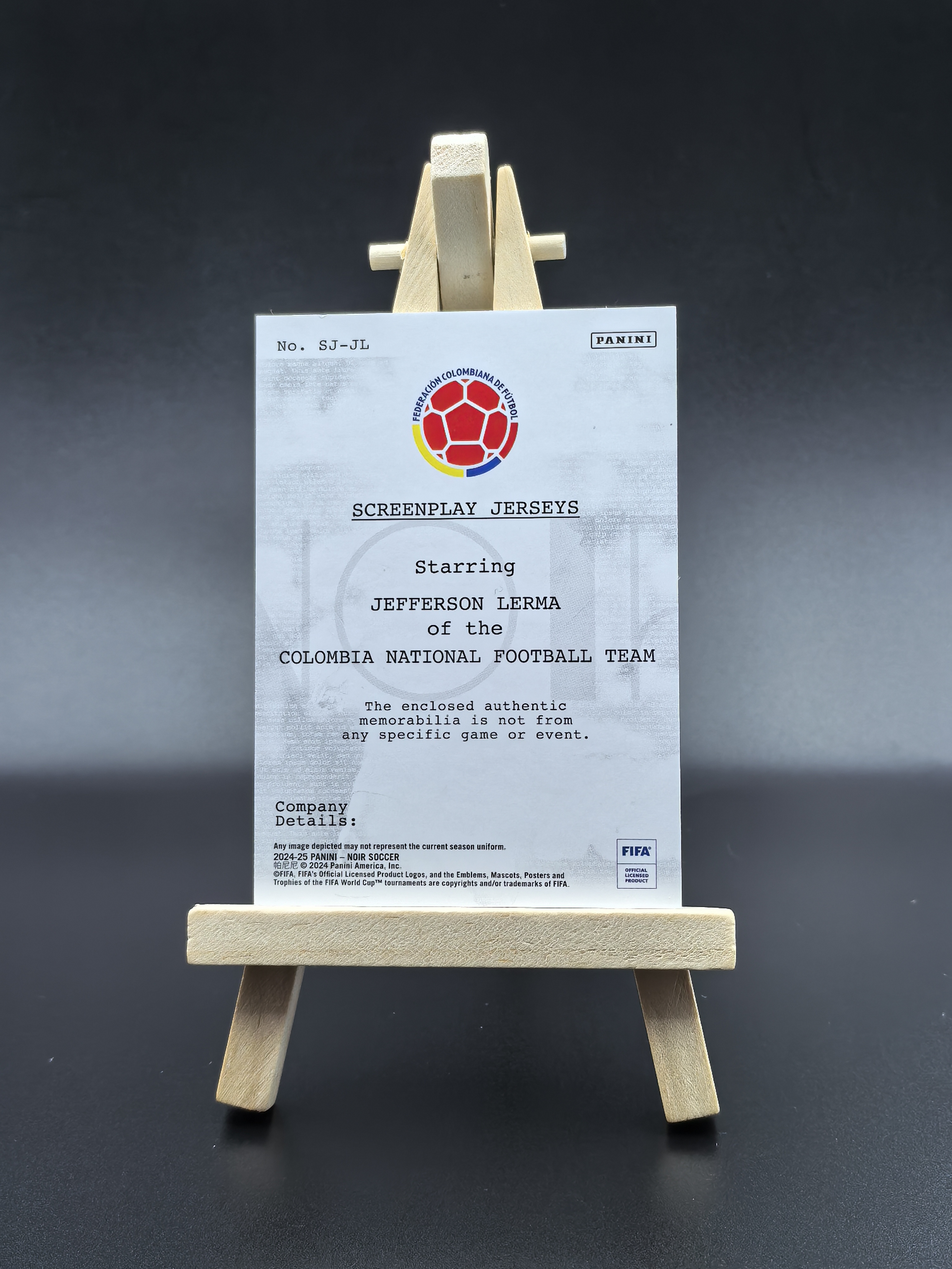 2024-25 Panini Noir Jefferson Lerma 诺尔 哥伦比亚 勒马 三窗球衣物料切割 限量65编 球衣背号 杂志 卡品如图(生蚝哥)
