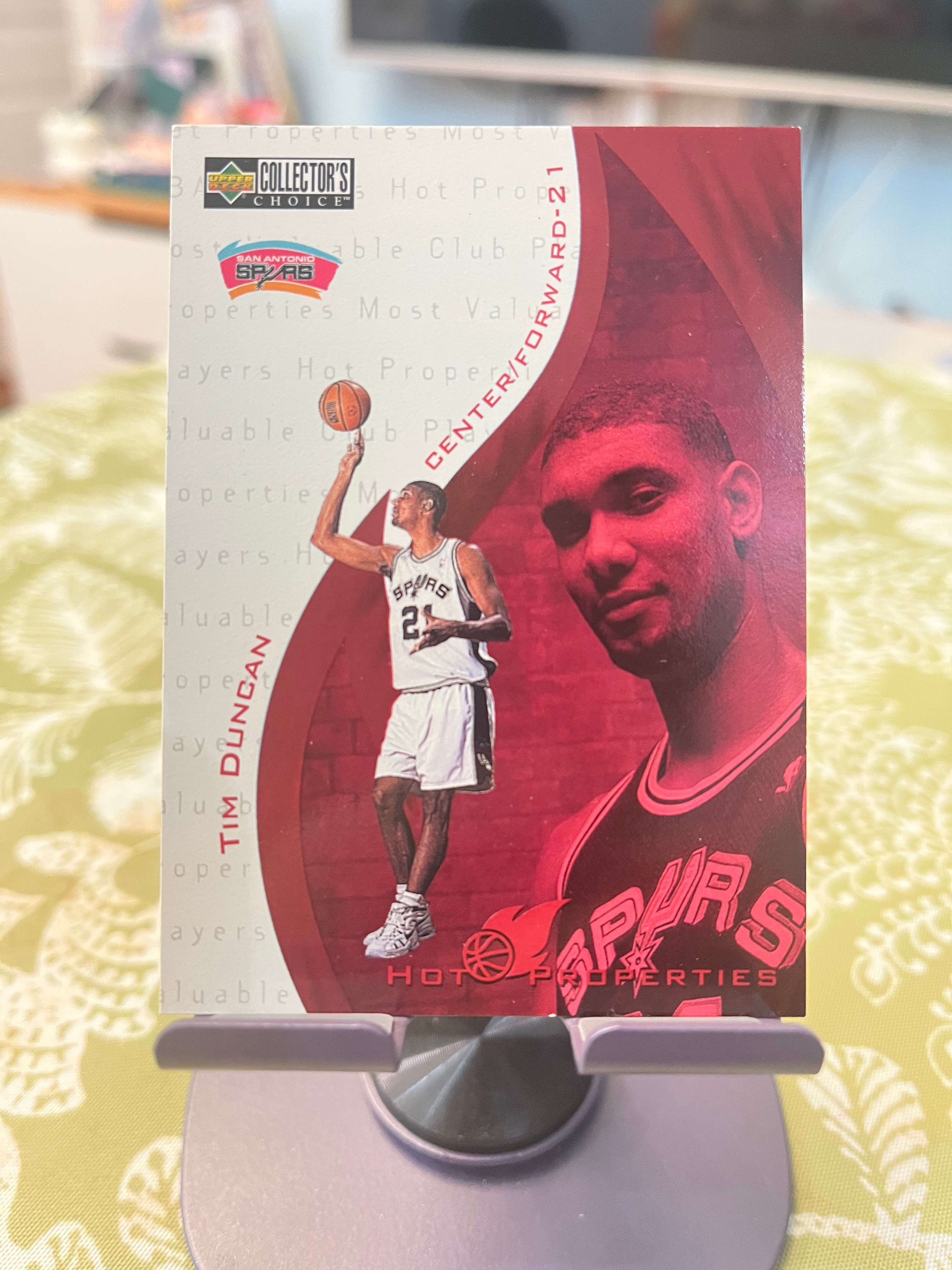1997 Upper Deck 老卡 老特 Tim Duncan 蒂姆 邓肯 石佛 马刺【新秀年 HOT PROPERTIES】【边角瑕疵如图 介意勿拍】#1007