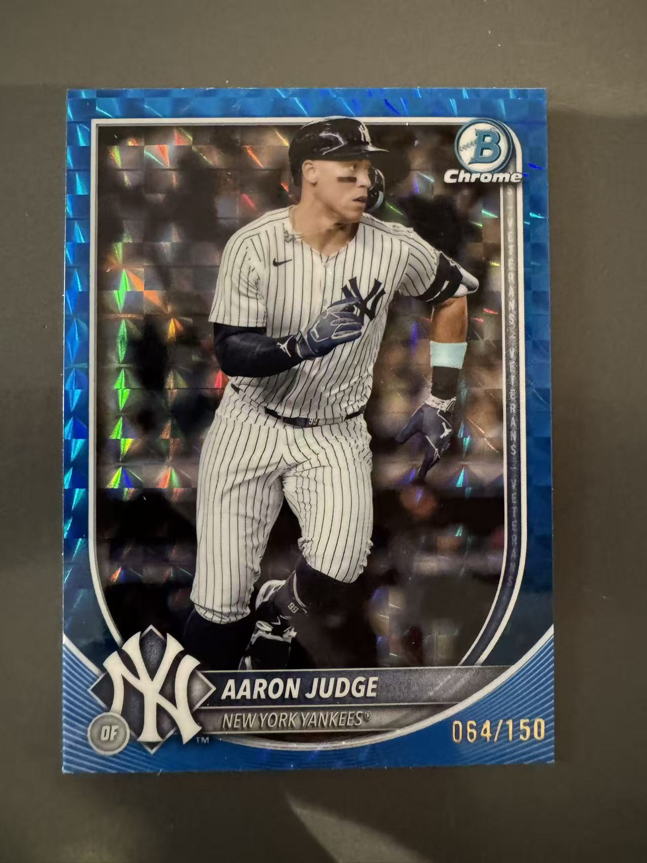 2025 Topps Bowman Chrome Aaron Judge 纽约洋基 阿隆 贾奇 法官 蓝格子折 /150编 卡品如图 凑套收藏