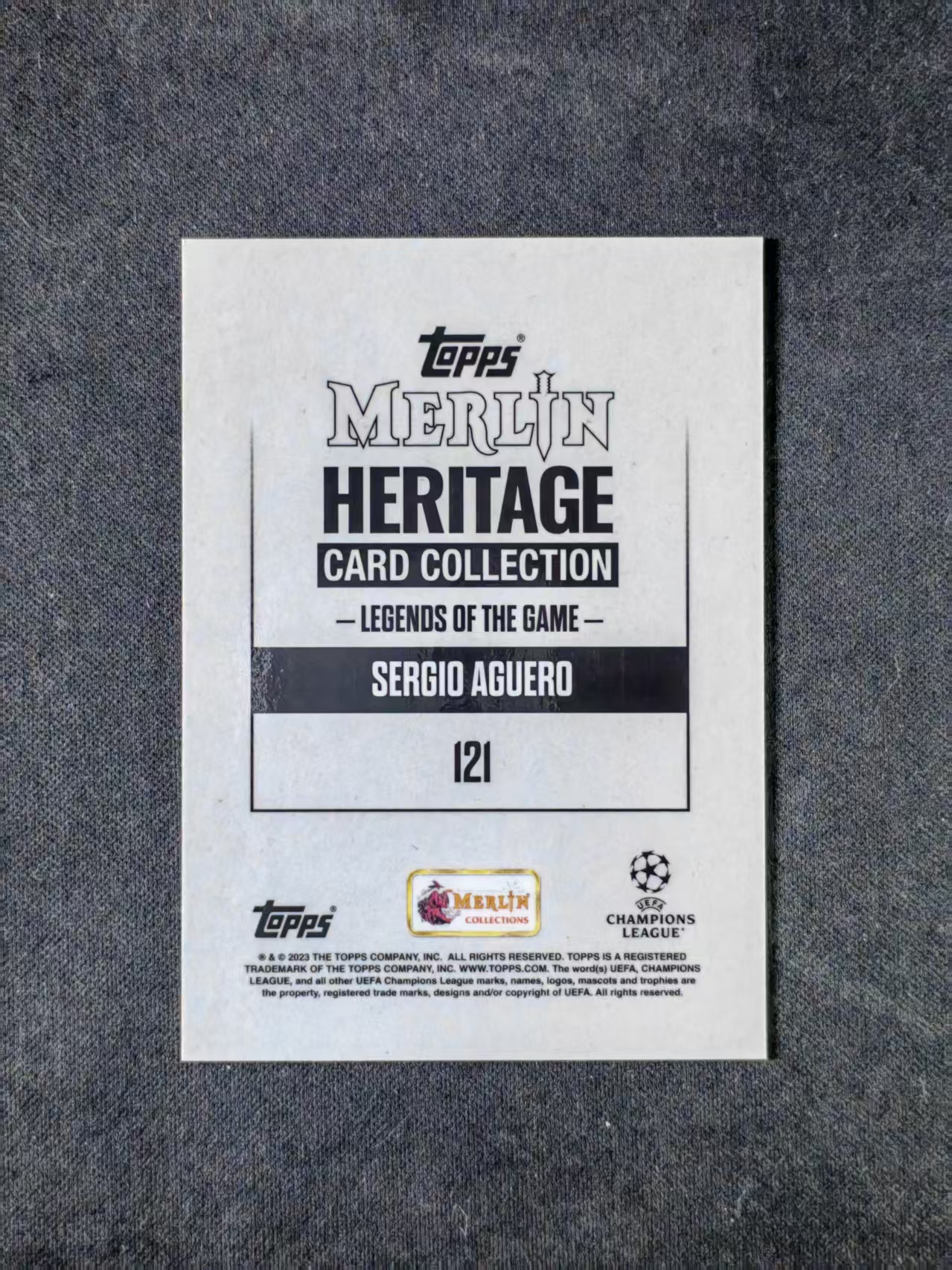 2023 Topps Merlin Sergio Agüero 【林林拍卖鬼叻】梅林系列 欧冠 英超 曼彻斯特城 曼城 阿奎罗 阿圭罗 09/49编 绿折 签字
