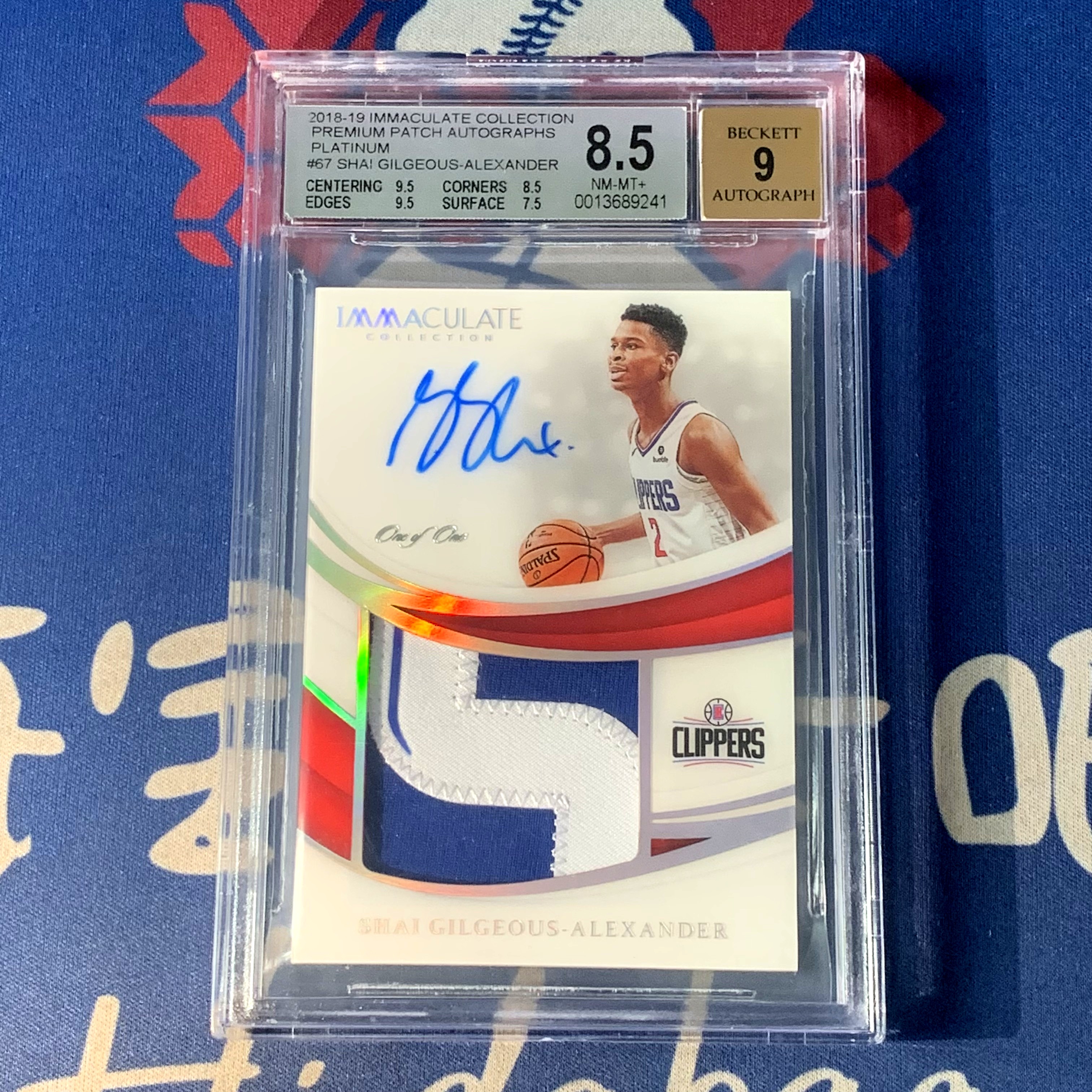 2018-19 Immaculate Shai Gilgeous-Alexander RC 【海宝】雷霆 新秀 SGA 亚历山大 1/1编 一编一 白金超闪 大窗PP 暴力RPA签字卡 卡签 顶级收藏