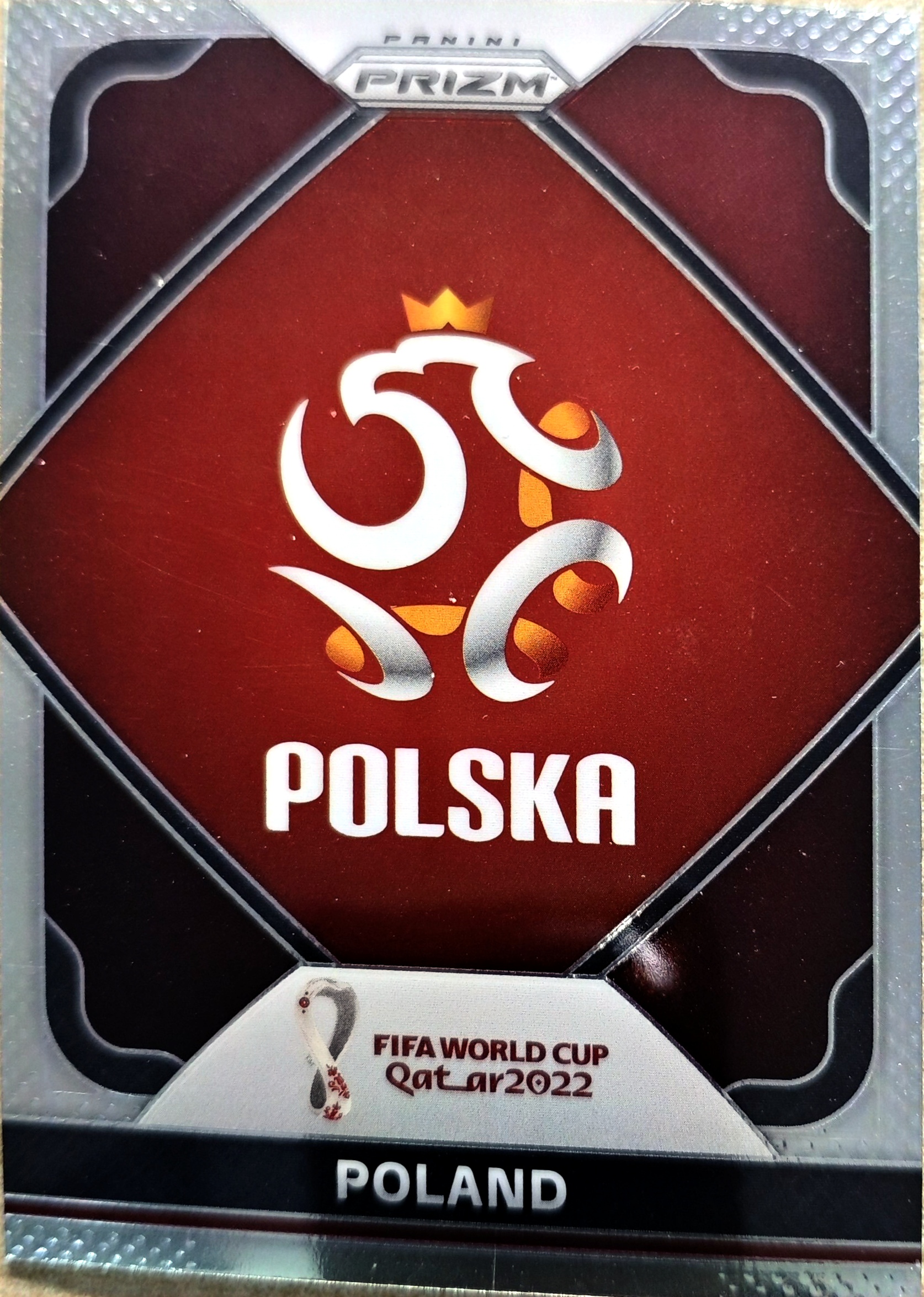 2022 Panini Prizm 世界杯 Poland 波兰 队徽 Badge Logo 莱万多夫斯基 什琴斯尼 特卡