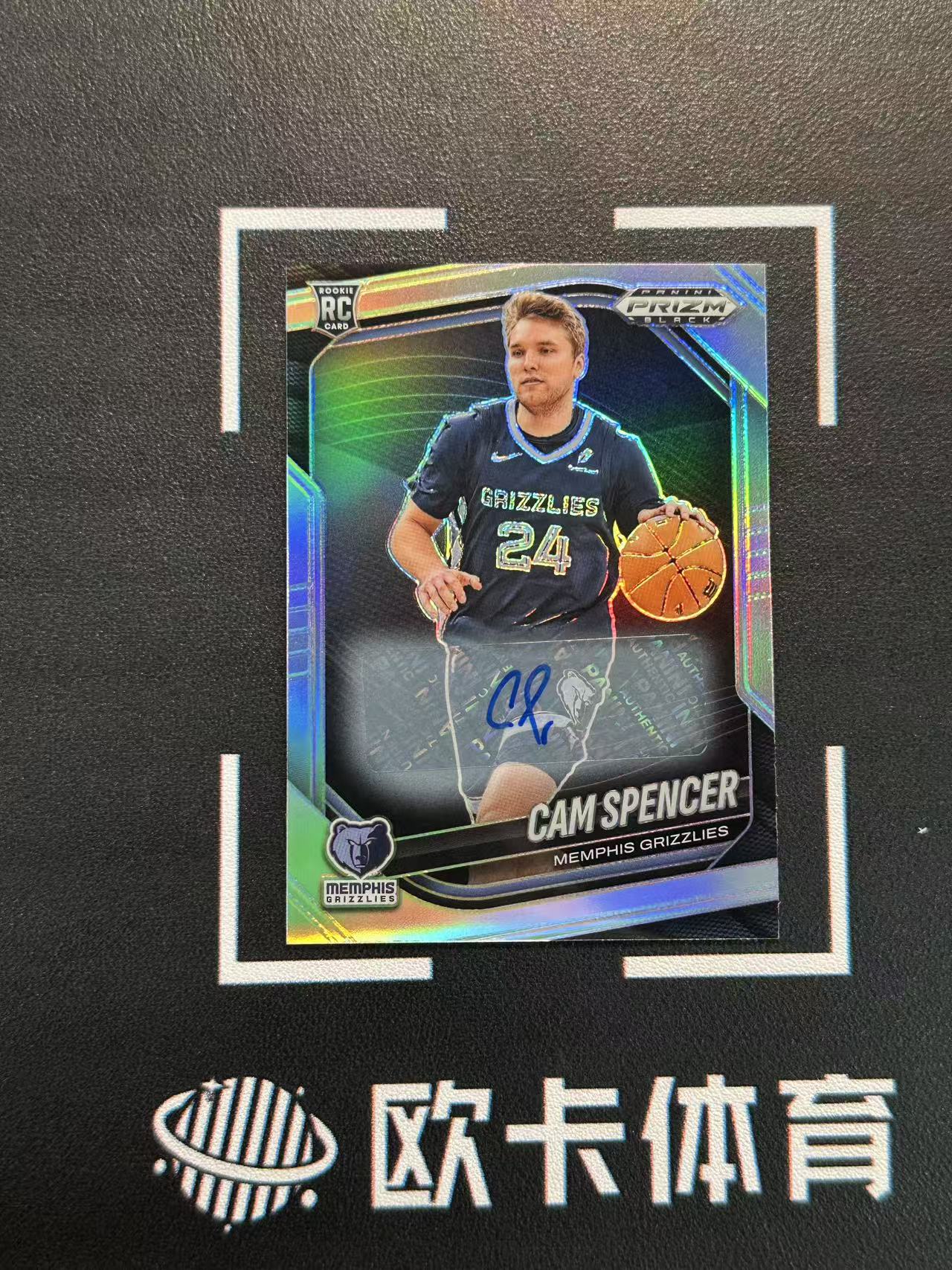 2024-25 Panini Prizm Black Cam Spencer RC 【欧卡体育】pz 新秀 卡姆 斯潘塞 签字 银折 base签 灰熊 卡品如图(YDD)