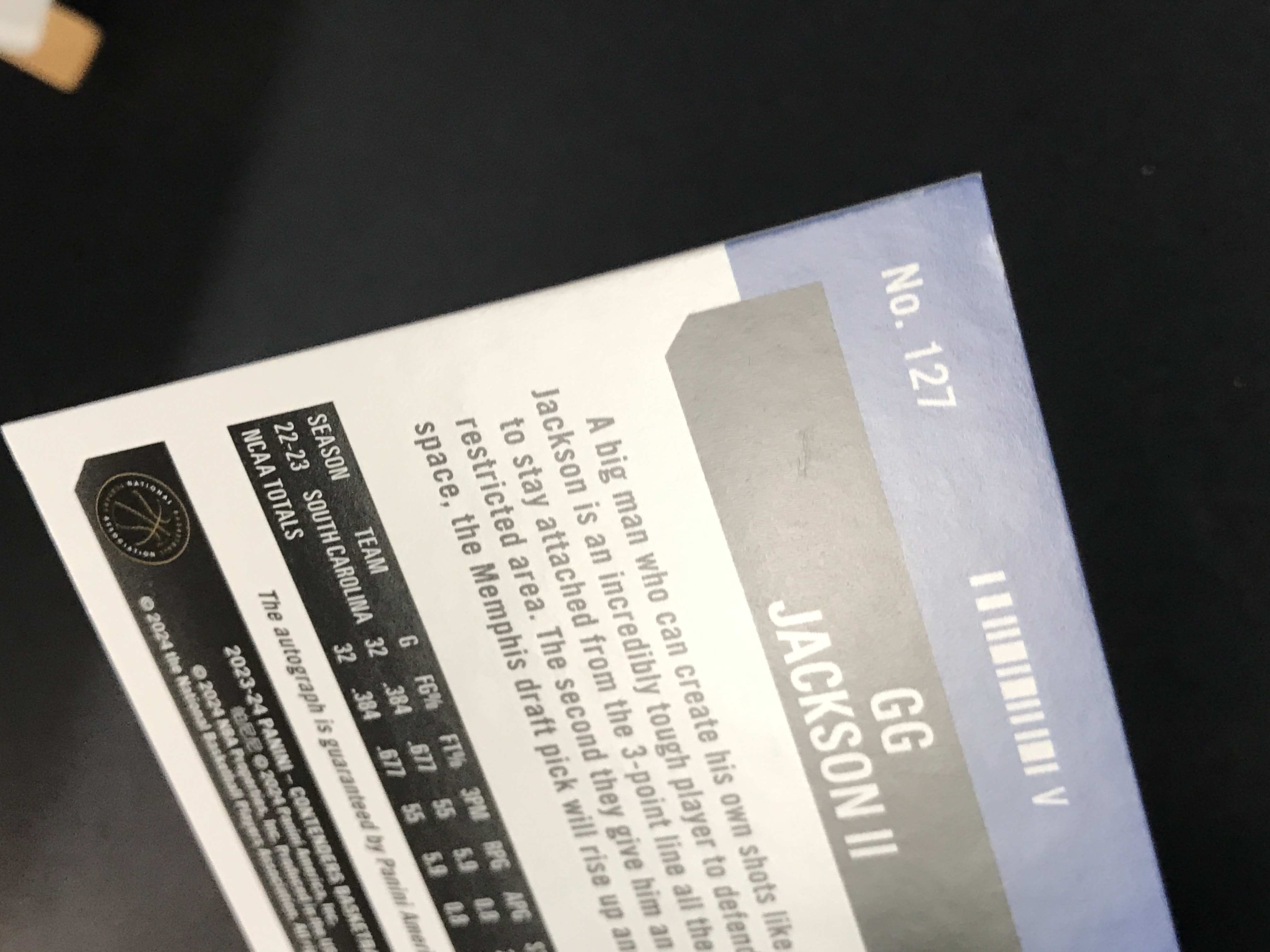 2023-24 Panini Contenders G.G. Jackson 【腿腿拍卖 极速回款】GG 杰克逊 新秀RC 签字 卡签 球票 变化版 灰熊 微瑕如图 崂应
