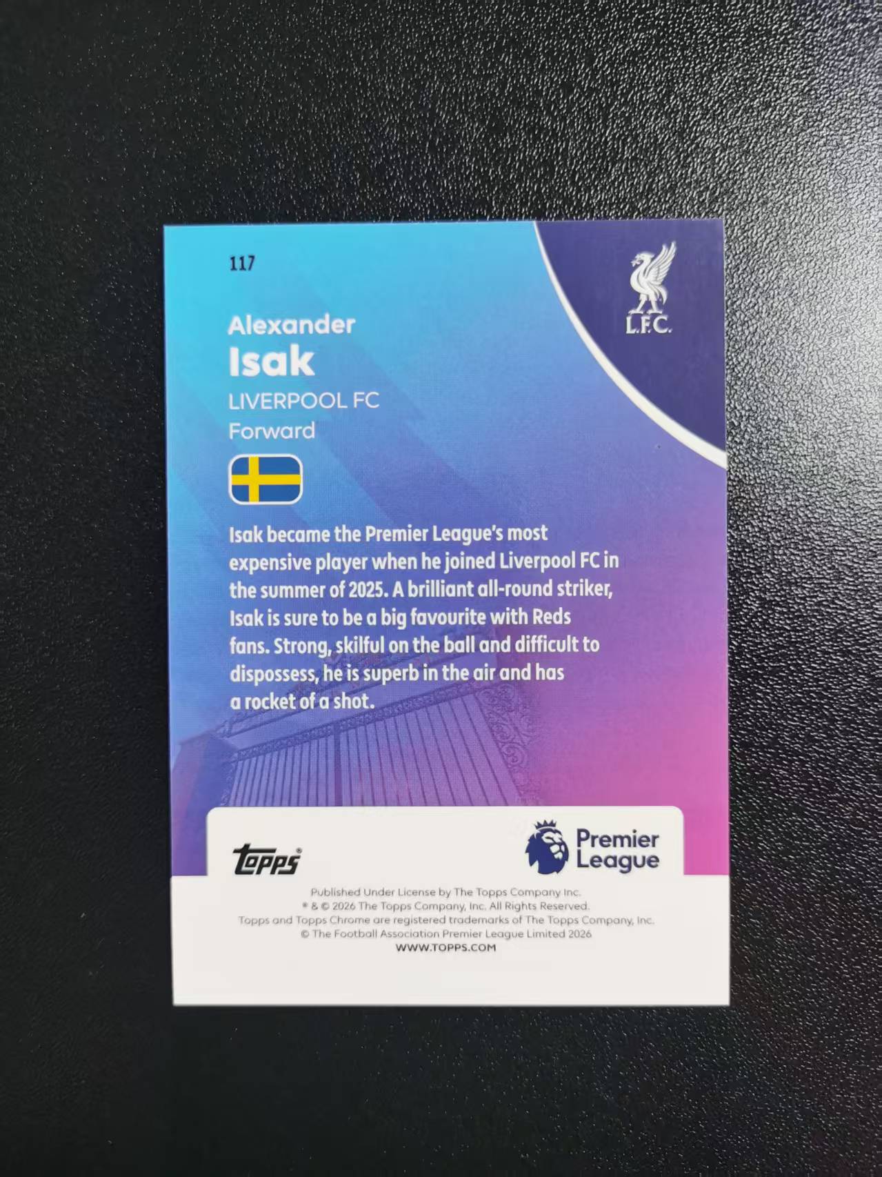 2026 Topps Chrome Alexander Isak 伊萨克 利物浦 英超TC 折射 收藏凑套 卡品如图 免费代拍CC13