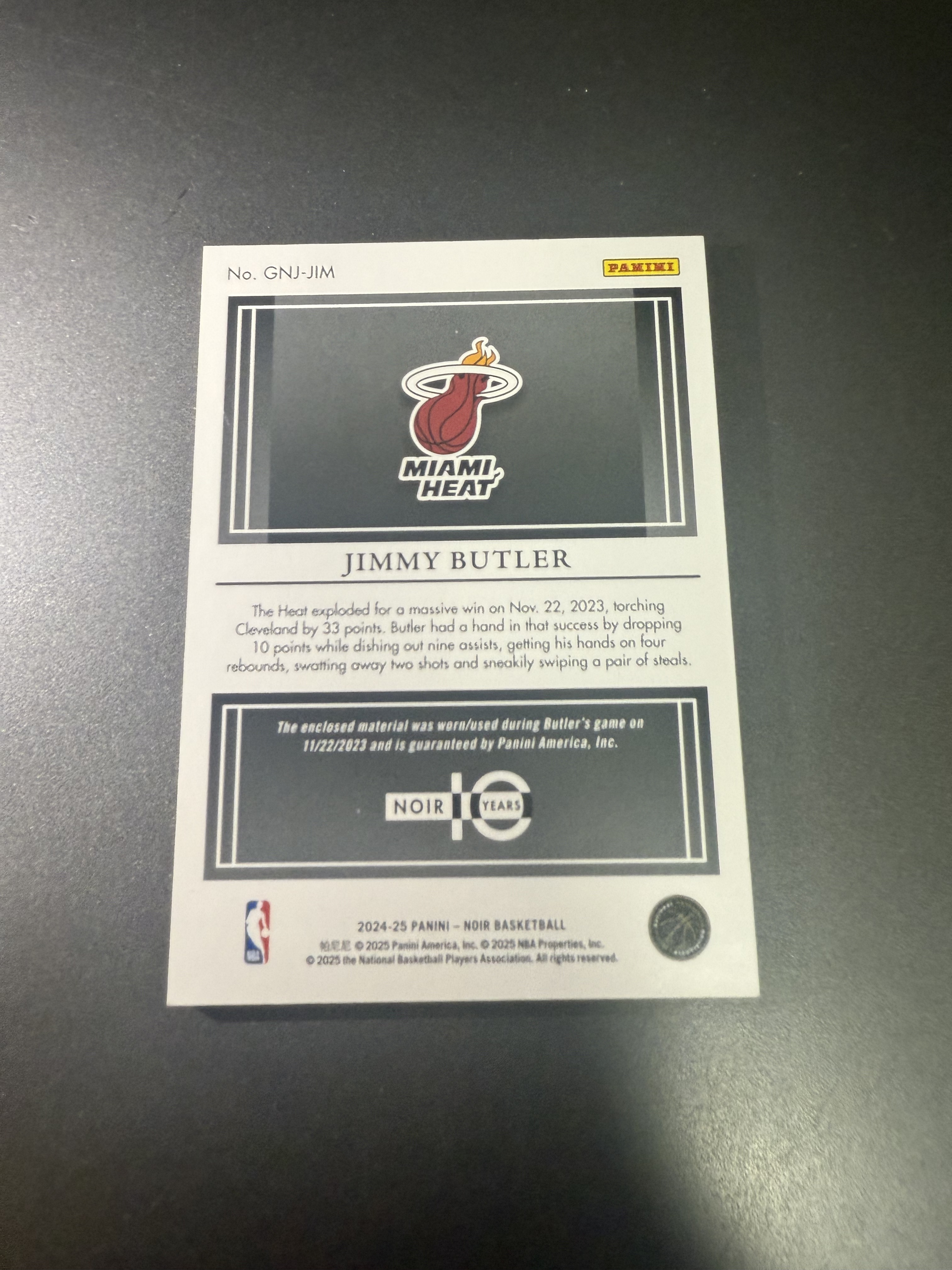 2024-25 Panini Noir Jimmy Butler 吉米巴特勒 PATCH 暴力切割 49编 热火队 T