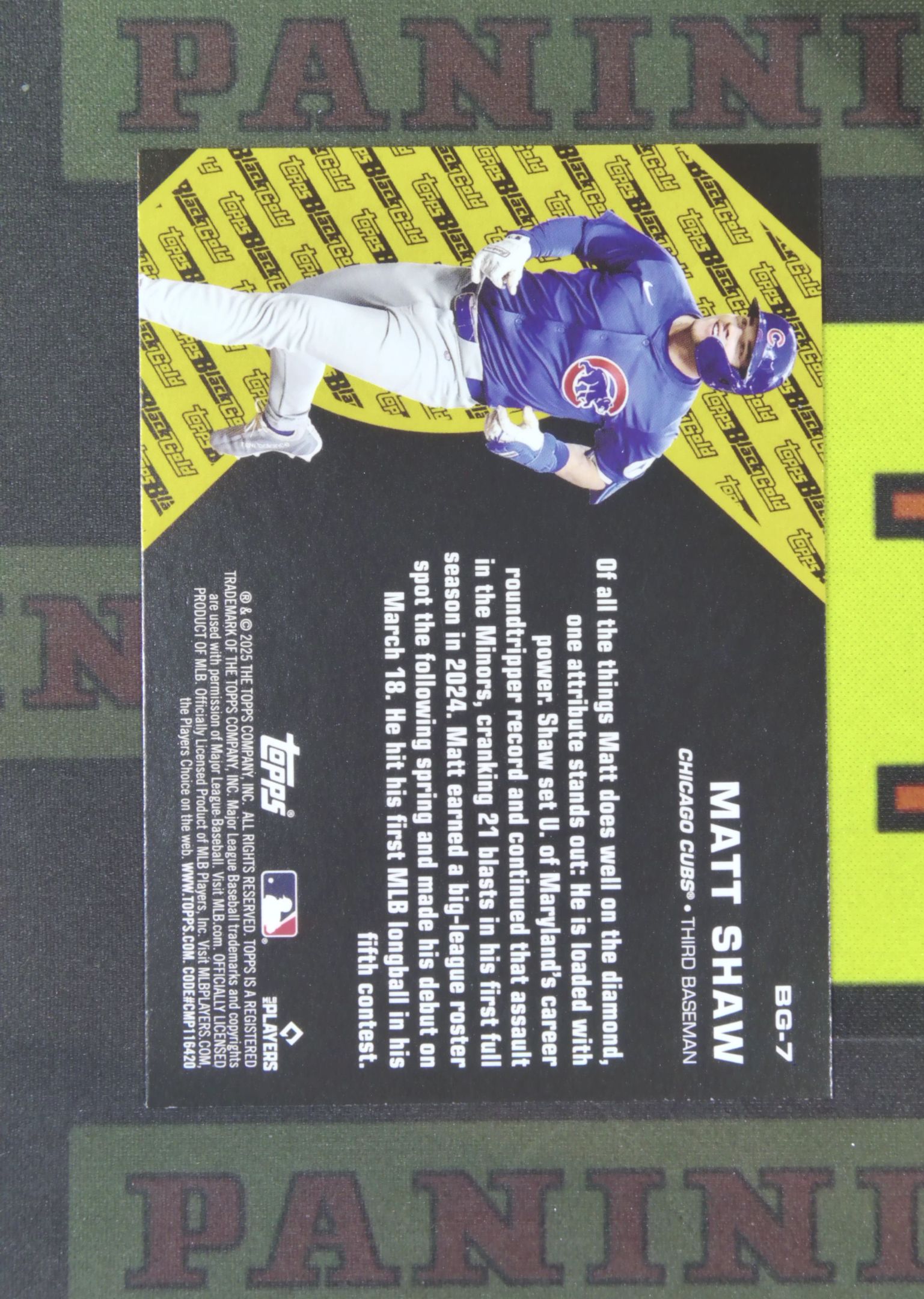 2025 Panini Update Matt Shaw RC Nirvana Project 马特 肖 芝加哥小熊 新秀 黑金特卡 卡品如图 收藏必备 智男