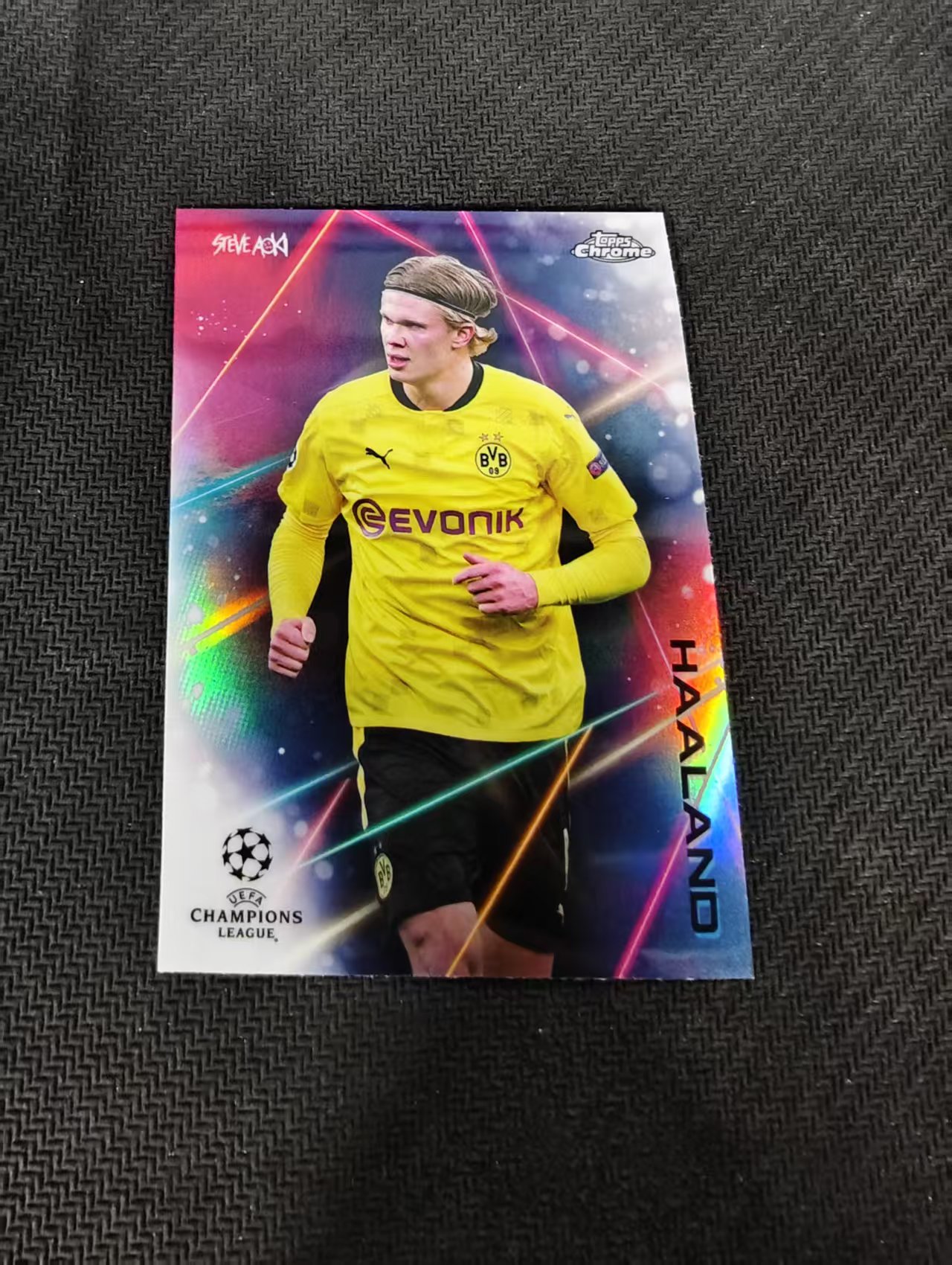 【可合并,不累计】2021 Topps Finest Erling Haaland 欧冠 多特 哈兰德 银折 划痕 边角瑕疵