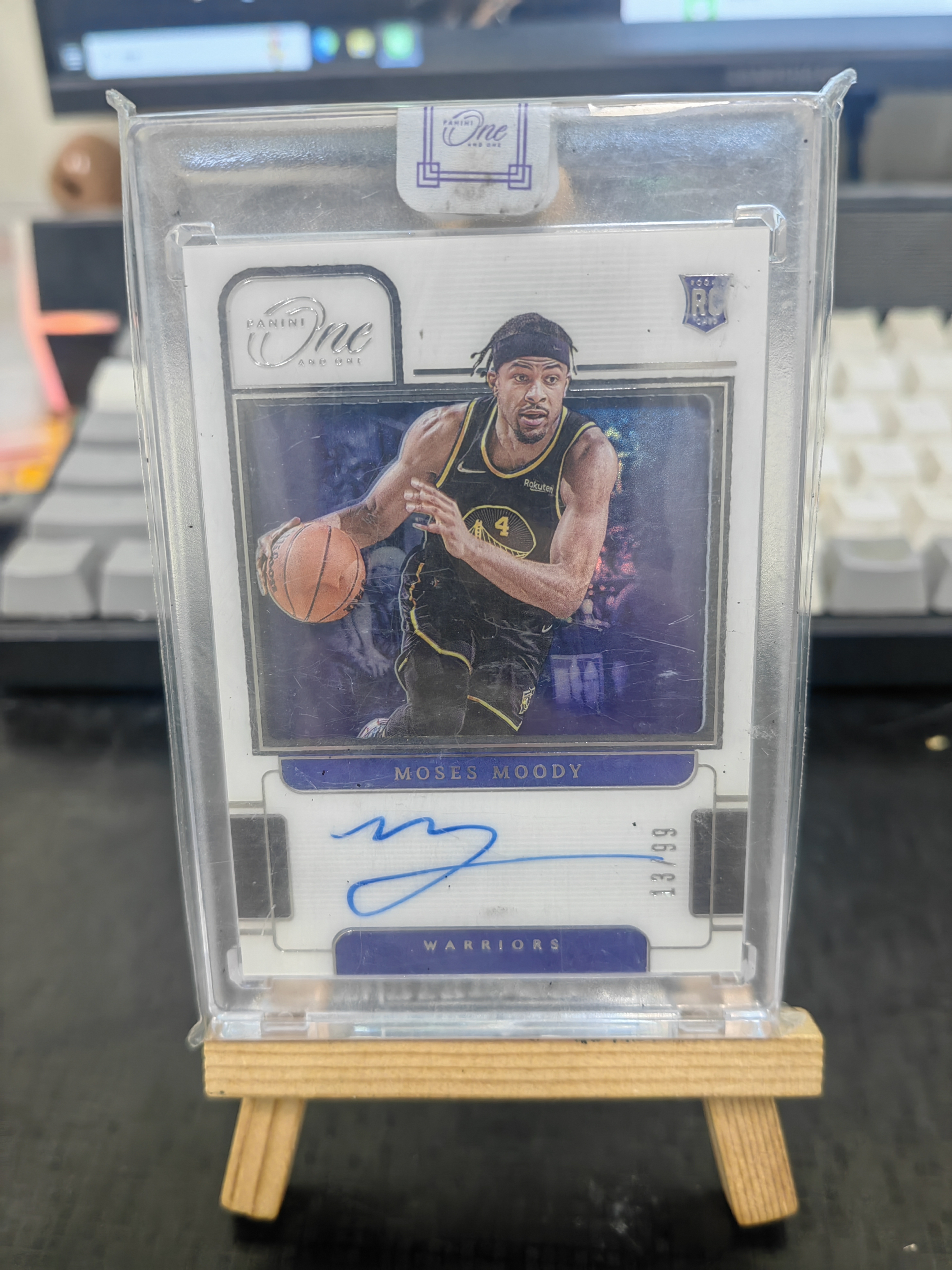 2021-22 Panini One and One Moses Moody RC 【来福拍卖】 One 勇士 摩西 穆迪 13/99编 新秀 签字 卡签 沙盒 原封砖 卡品如图