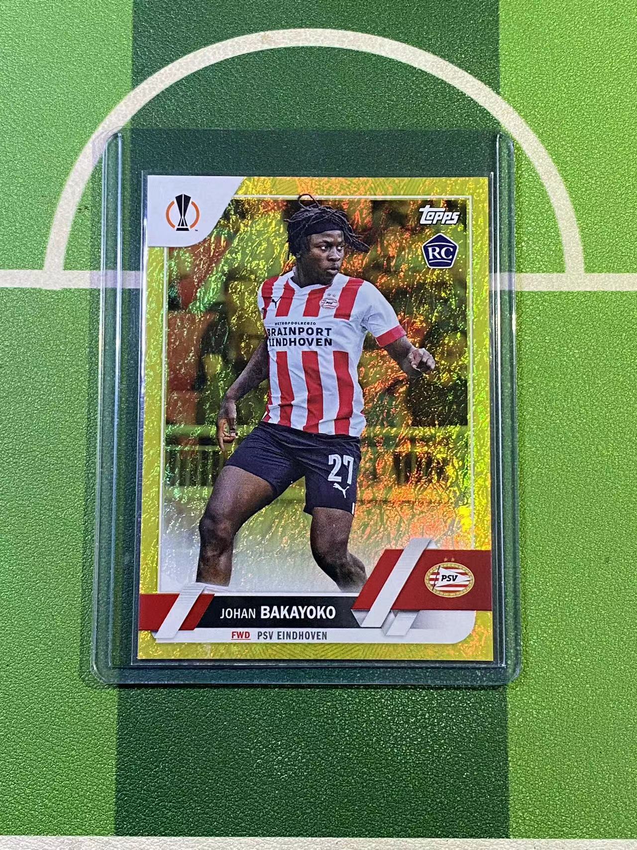 2023 Topps Chrome 碧玉 Johan Bakayoko 埃因霍温 巴卡约科 Rc 金折 23 50编 带夹 【yk代拍】d8 卡淘