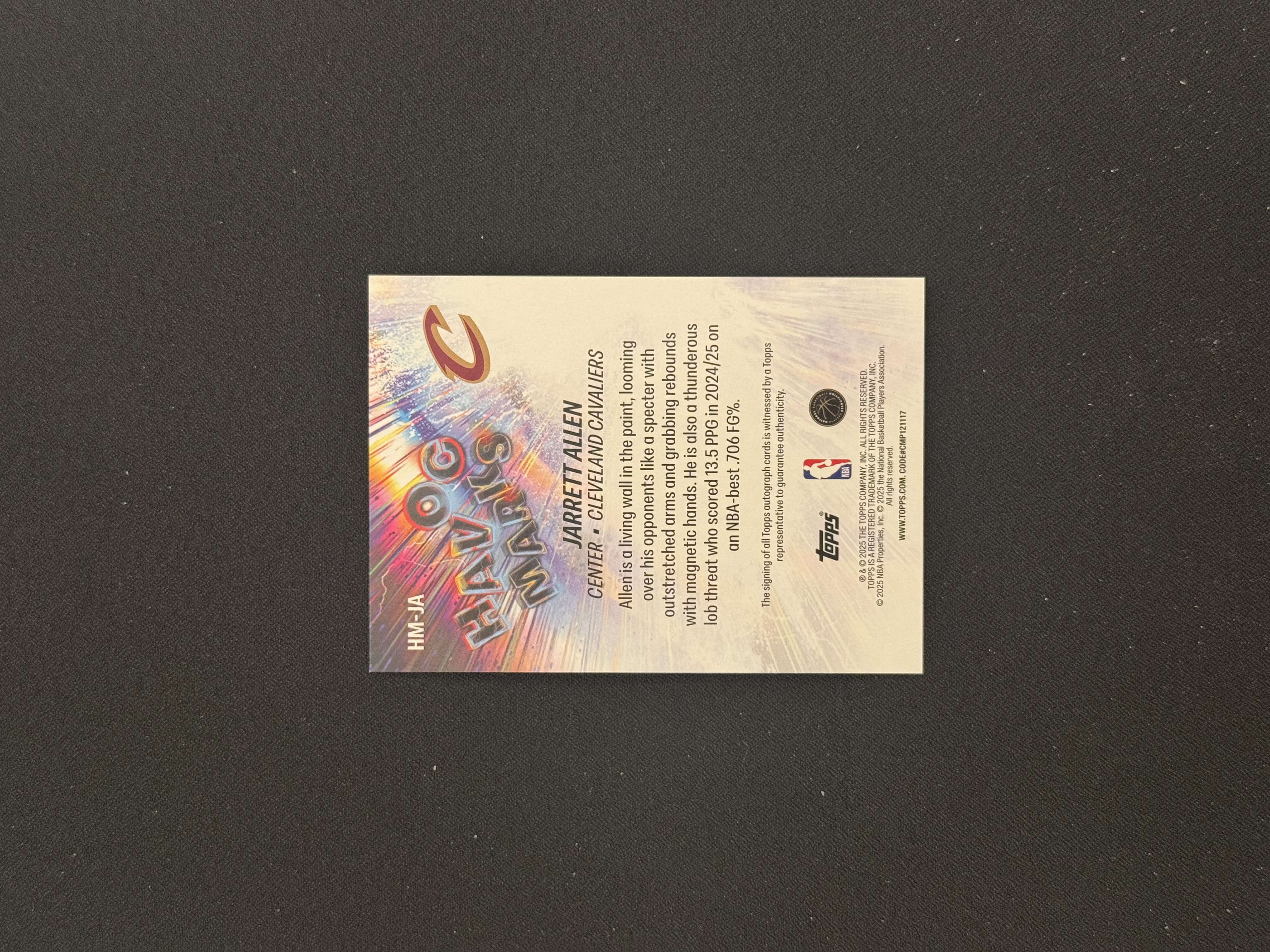 2025-26 Topps Flagship Jarrett Allen 【鲨鱼辣椒 免费代拍】旗舰系列 贾勒特 阿伦 骑士队 Havoc Marks 狂潮印记签 签字 #Tzy