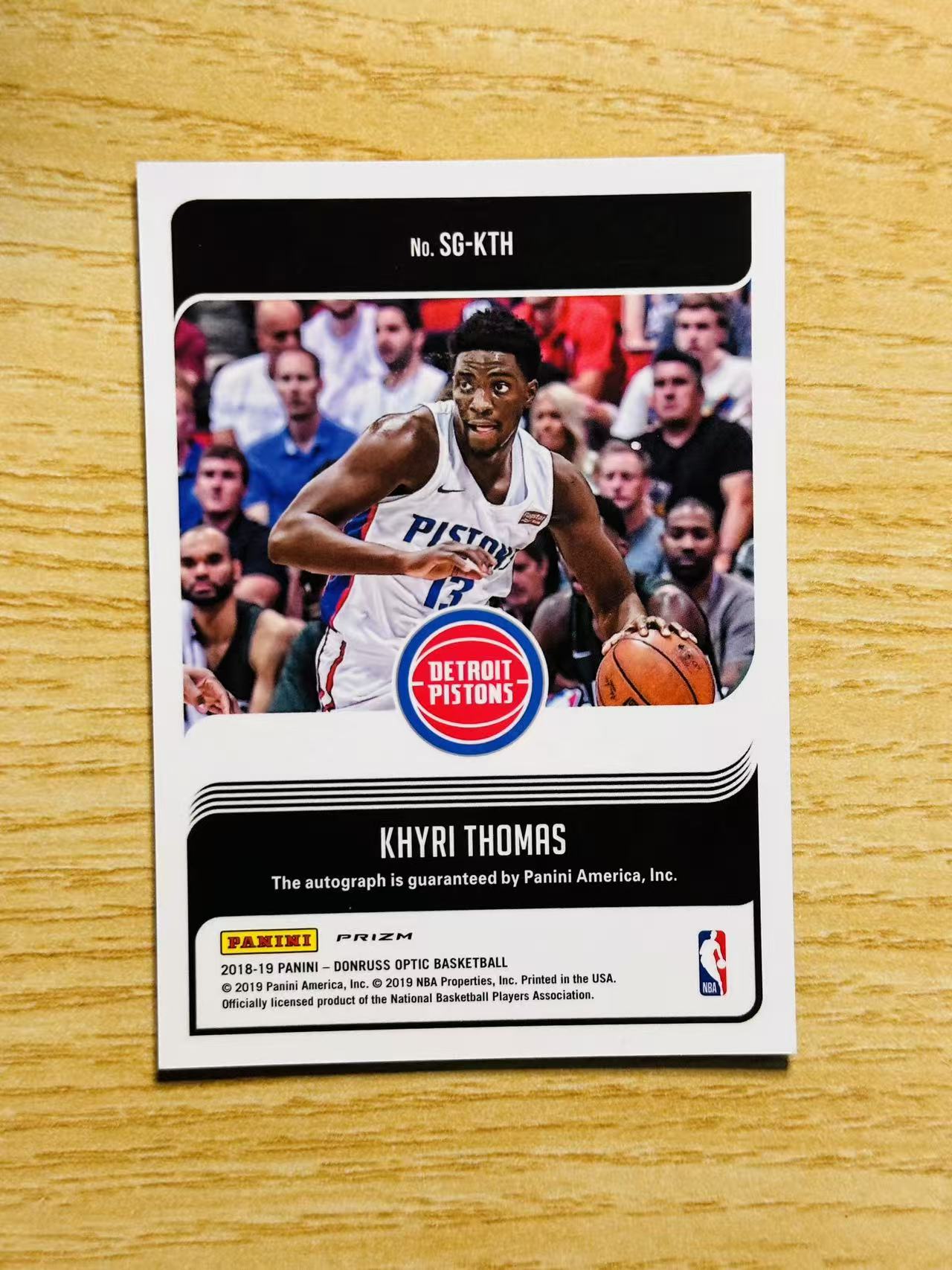 2018-19 Panini Donruss Khyri Thomas 嘿嘿代卖 杜蕾斯 optic 凯里 托马斯 新秀 RC 签字 活塞 银折 收藏必备