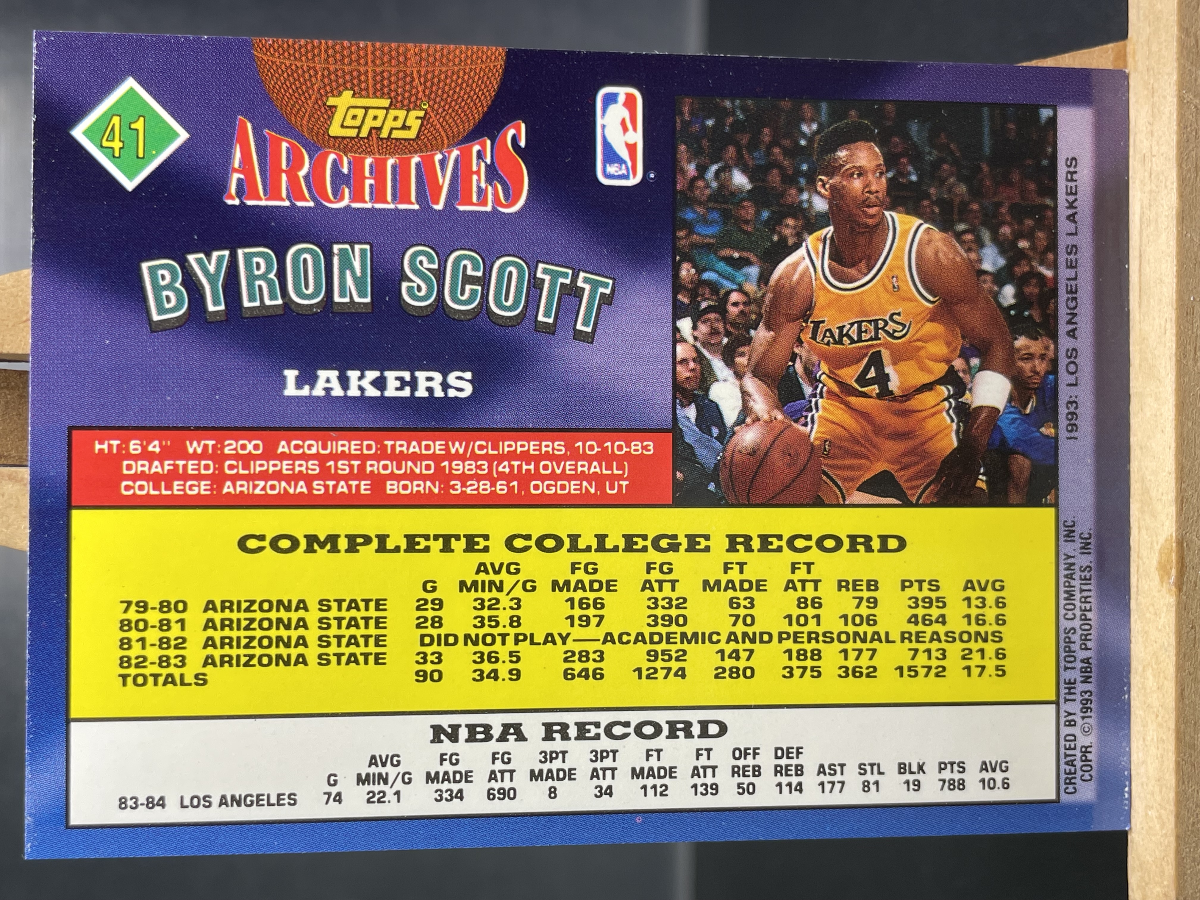 (C2) 1993 Topps 老卡 拜伦 斯科特 近期大热球星 收藏必备 卡面老化 边角暇 ! ! !