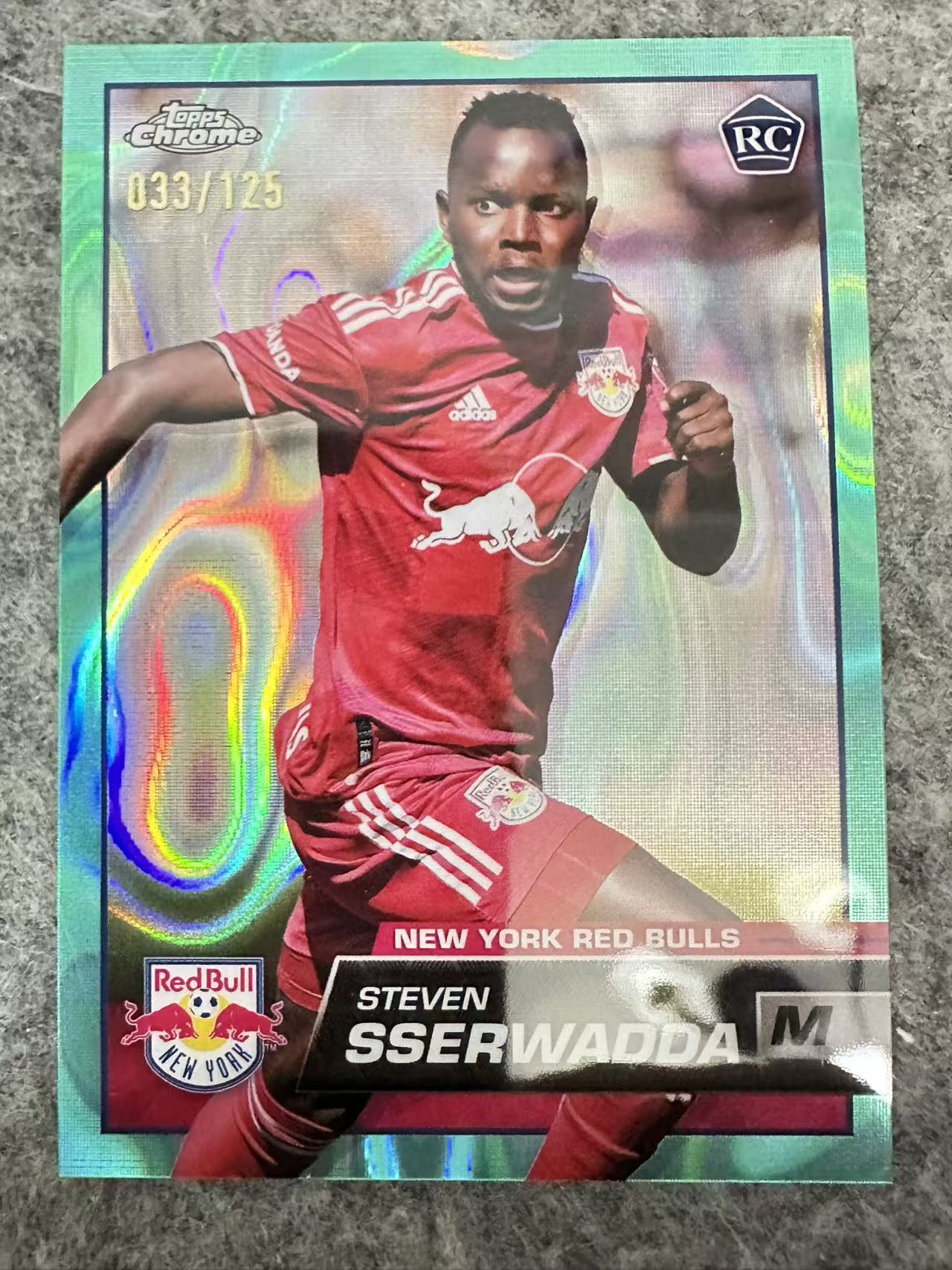 2023-24 Topps MLS Chrome sserwadda RC 美职联MLS 纽约红牛 史蒂文 塞尔瓦达 125编 青折 卡品如图