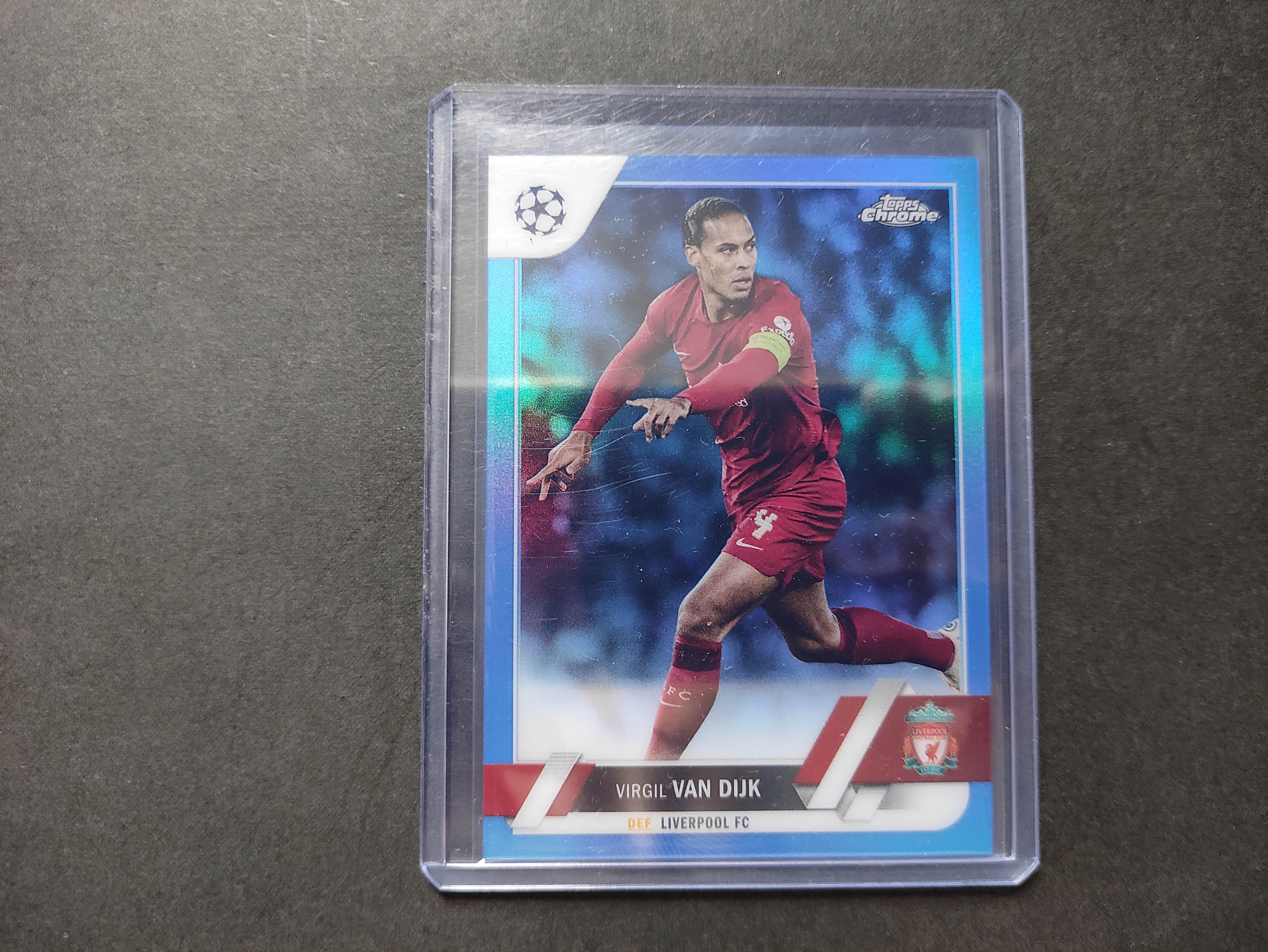 2023 Topps Chrome Virgil van Dijk 【进击卡社】欧战 欧冠 蓝折 利物浦 范戴克 限量023/150编 专收必备