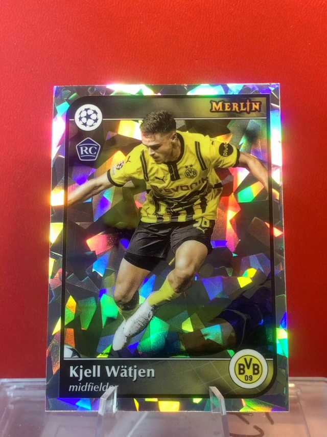 （老末精品代拍)2025 Topps Merlin  kjell watjen RC 多特蒙德 新秀RC 瓦特延 魏特延 欧冠梅林 碎冰折 顺丰寄付E26