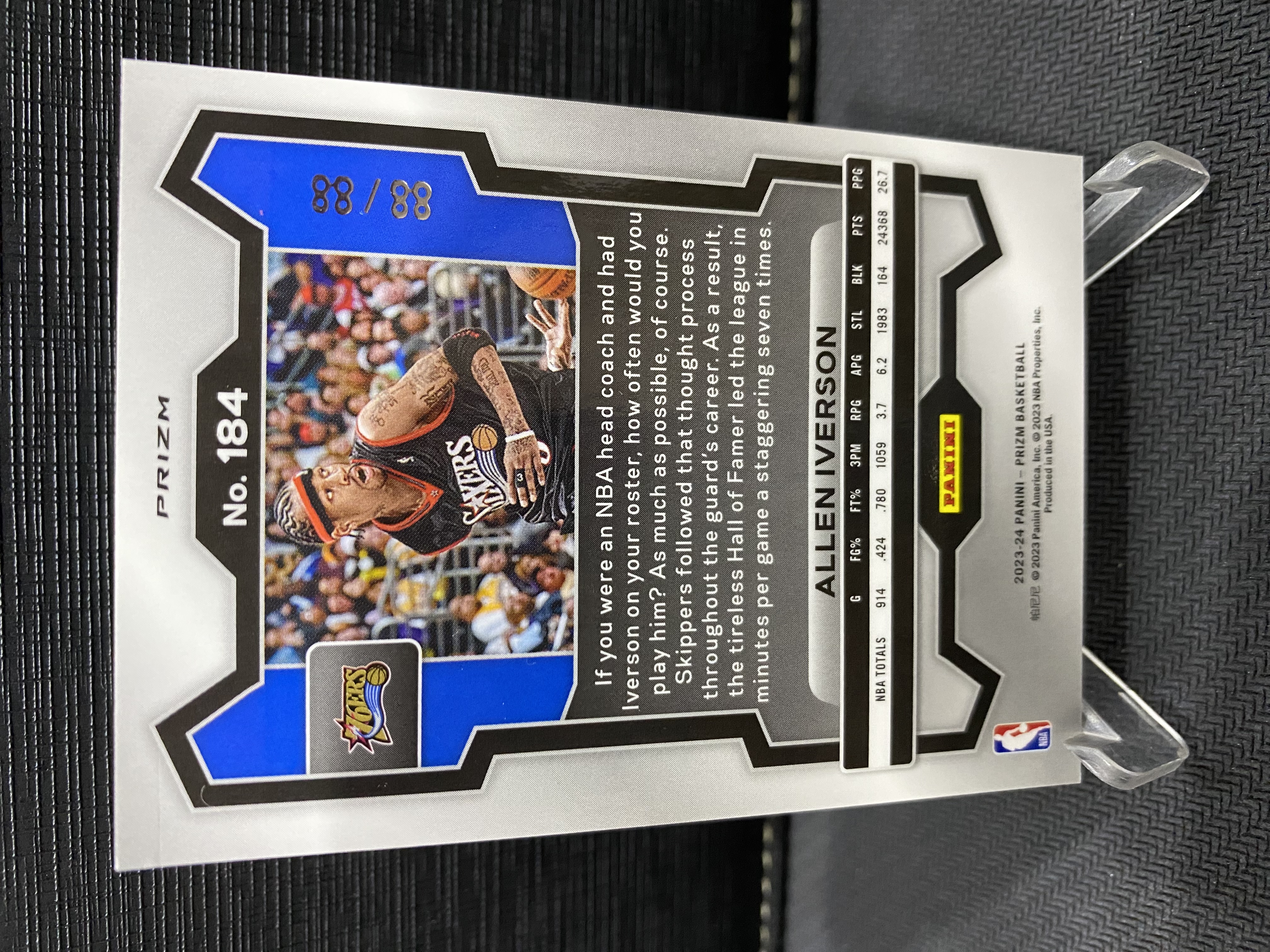 2023-24 Panini Prizm Allen Iverson PZ 折射 76人 阿伦 艾弗森 答案 AI 88编 尾编 三色折 收藏必备 卡品如图 -老道-【乌苏拍卖】