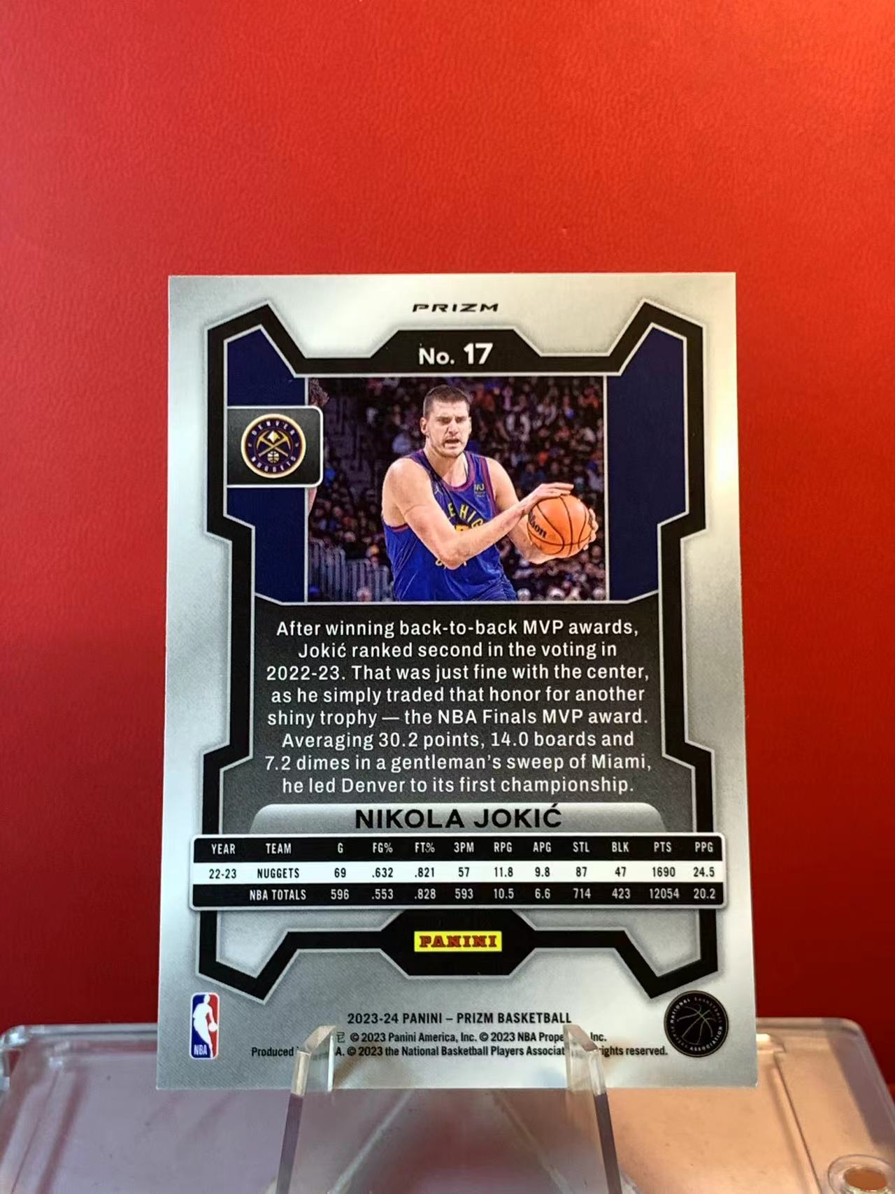 (詹叔代拍) 2023-24 Panini PRIZM系列 Nikola Jokic 蓝波纹 稀有 盒货 掘金 双料MVP 约基奇 顺丰寄付 泰山