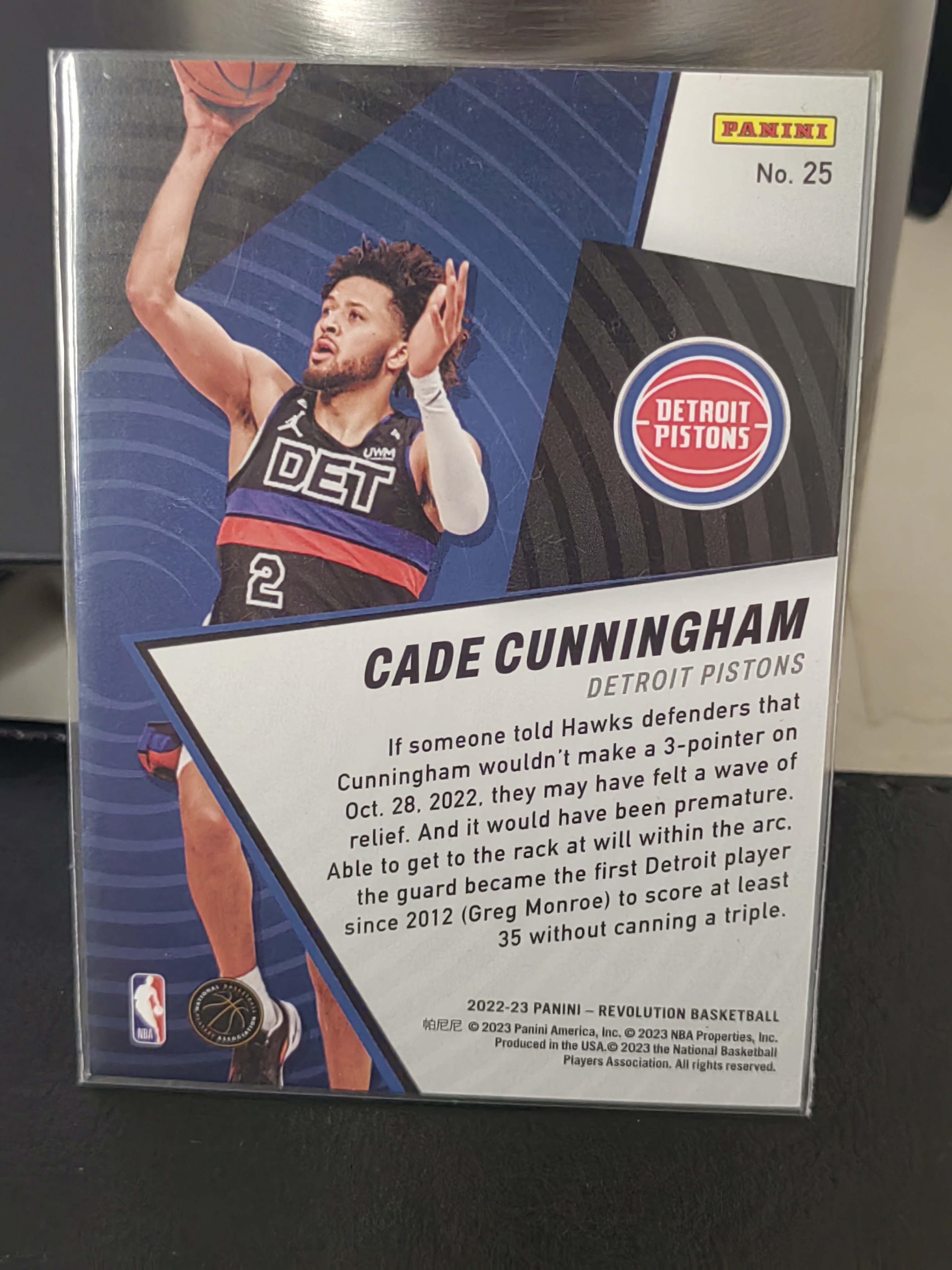 2022-23 Panini Revolution Cade Cunningham 革命 凯德坎宁安 活塞 篮 白边白角 不保卡品 卡品如图