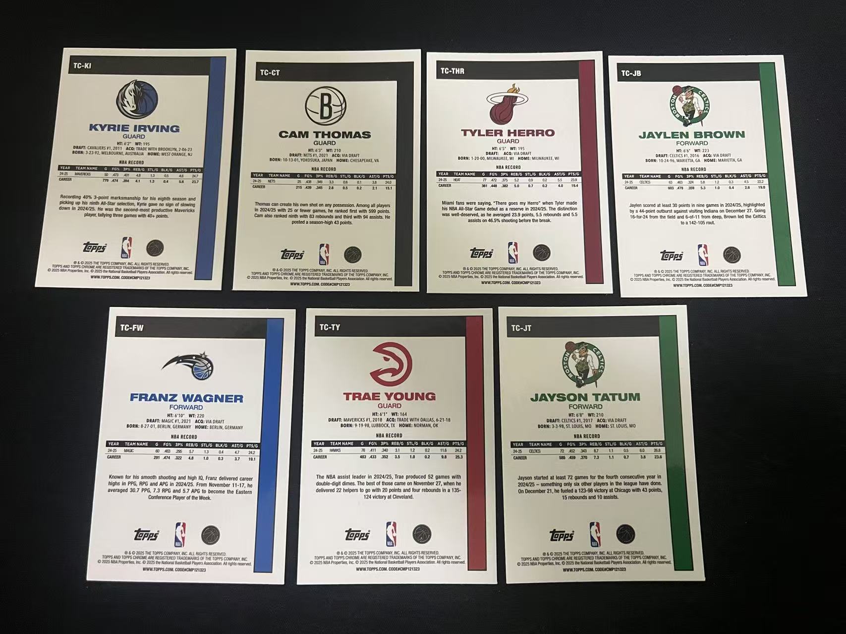 2025 Topps Flagship lot MOJO折 凯里-欧文 卡姆-托马斯 泰勒-希罗 杰伦-布朗 弗朗茨-瓦格纳 特雷-杨 杰森-塔图姆