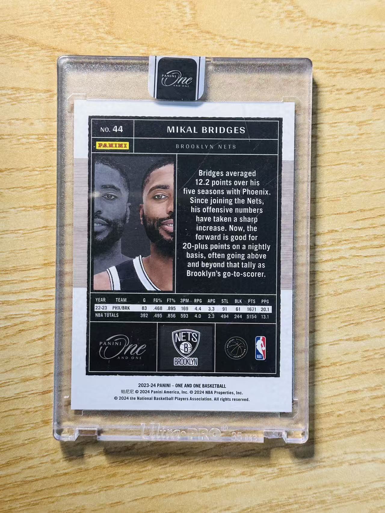 2023-24 Panini One and One Mikal Bridges #44 米卡尔 布里奇斯 篮网 大桥 银折 /99编